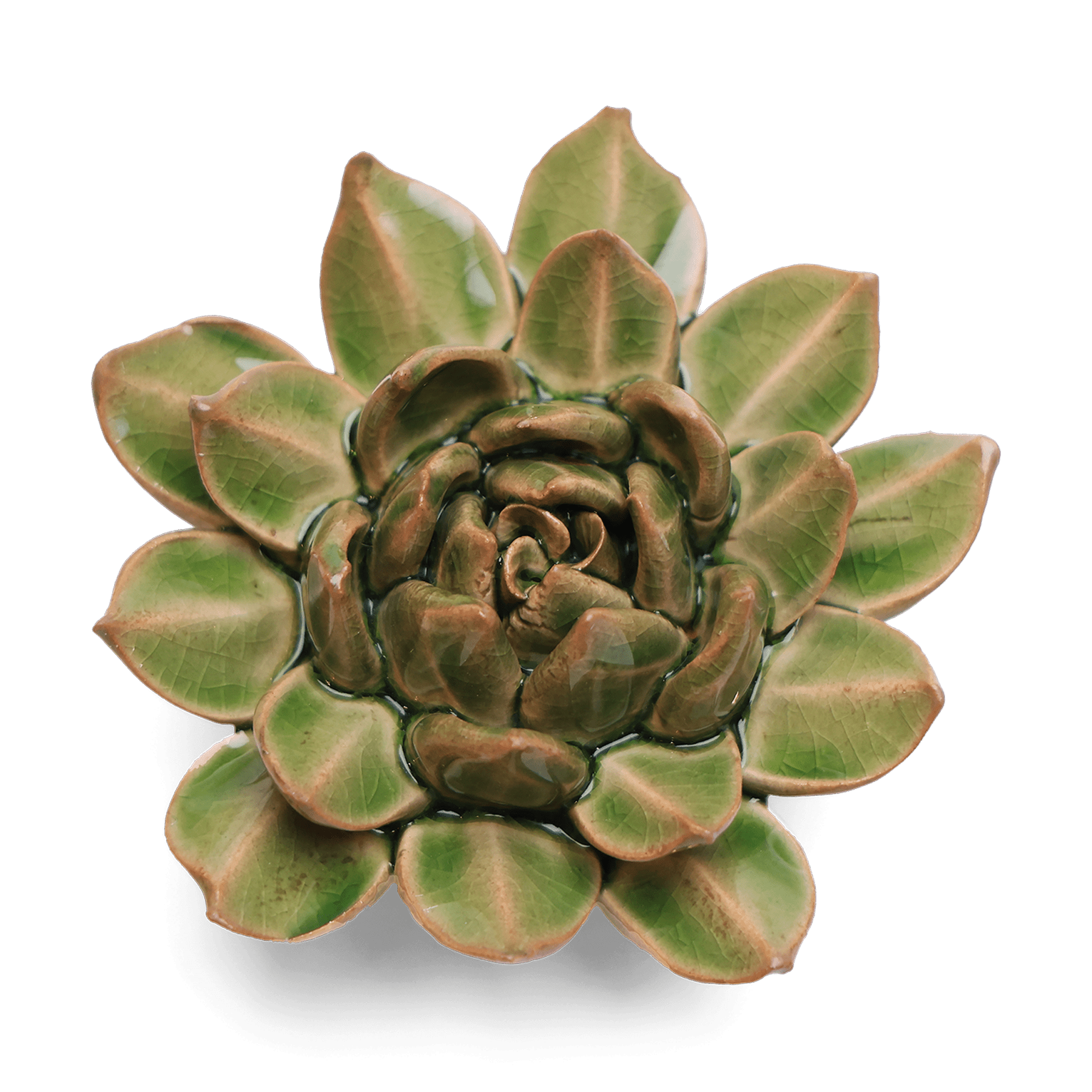 English Garden Ceramic Flower Green Small Succulent Wall Art - Chive Ceramics Studio - Ceramic Flowers - Chive US