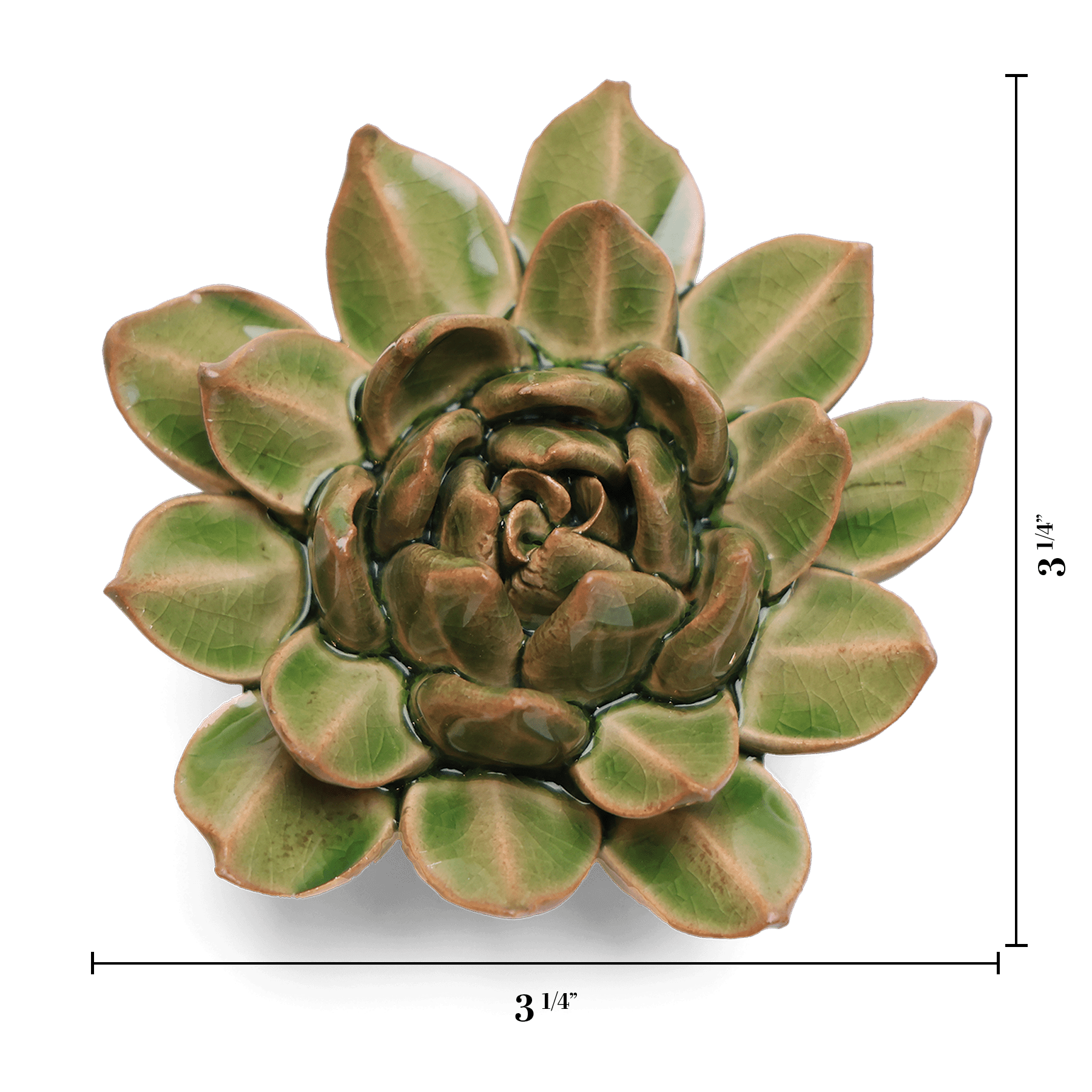 English Garden Ceramic Flower Green Small Succulent Wall Art - Chive Ceramics Studio - Ceramic Flowers - Chive US