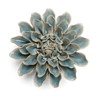 English Garden Ceramic Flower Teal Dinner Plate Dahlia Wall Art - Chive Ceramics Studio - Ceramic Flowers - Chive US