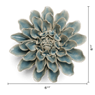 English Garden Ceramic Flower Teal Dinner Plate Dahlia Wall Art - Chive Ceramics Studio - Ceramic Flowers - Chive US