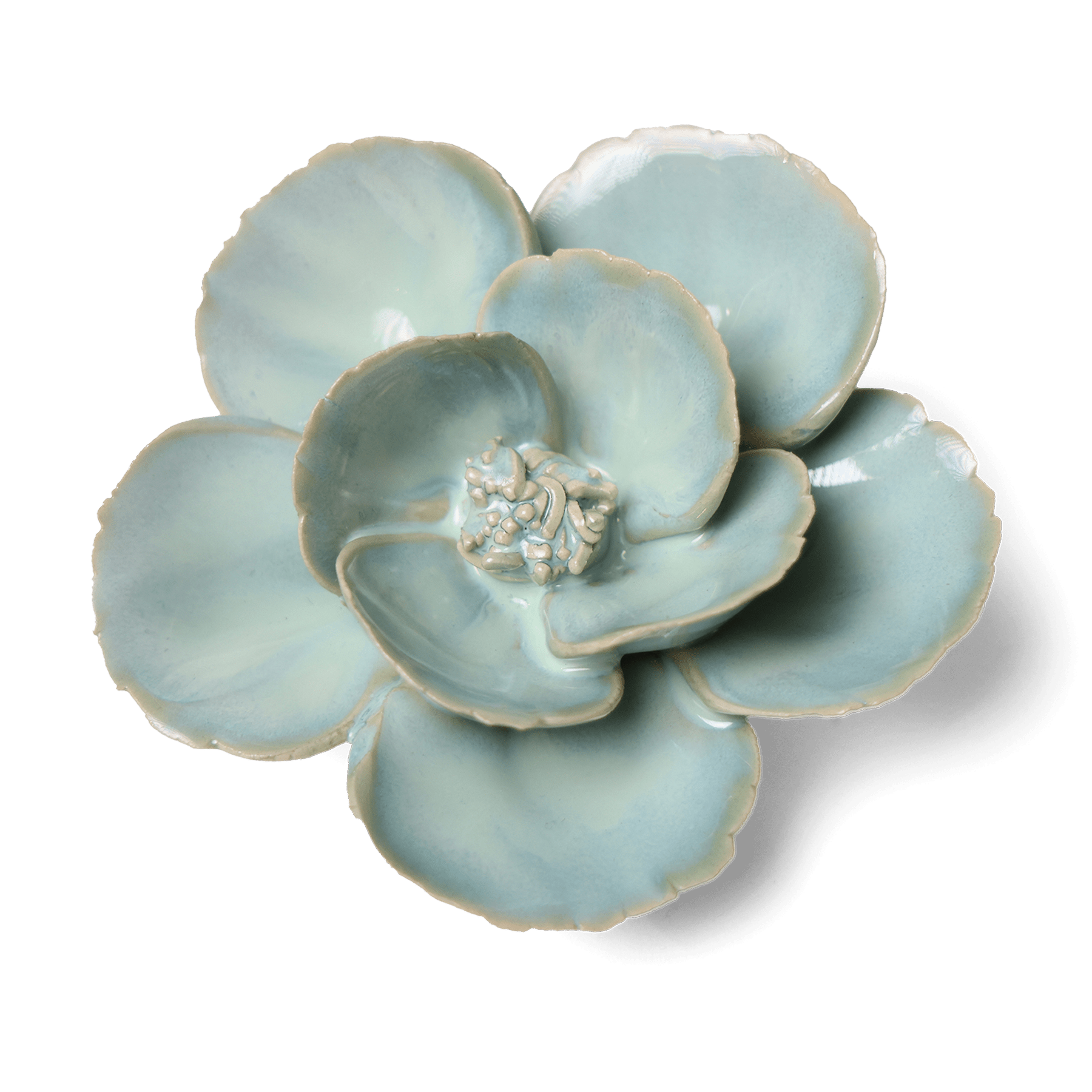 English Garden Ceramic Flower Teal Lotus Wall Art - Chive Ceramics Studio - Ceramic Flowers - Chive US