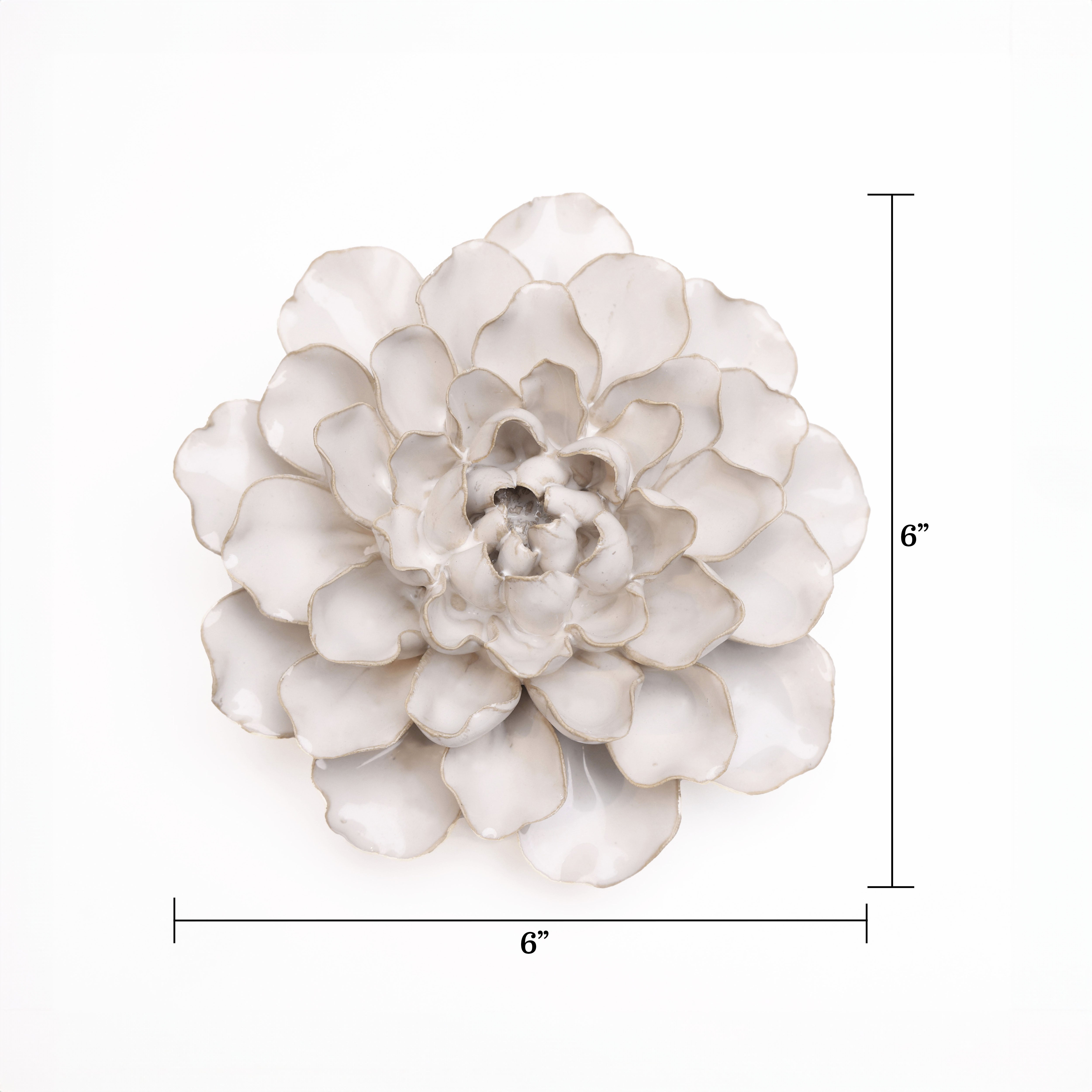 Ceramic Flower Wall Art White Flower