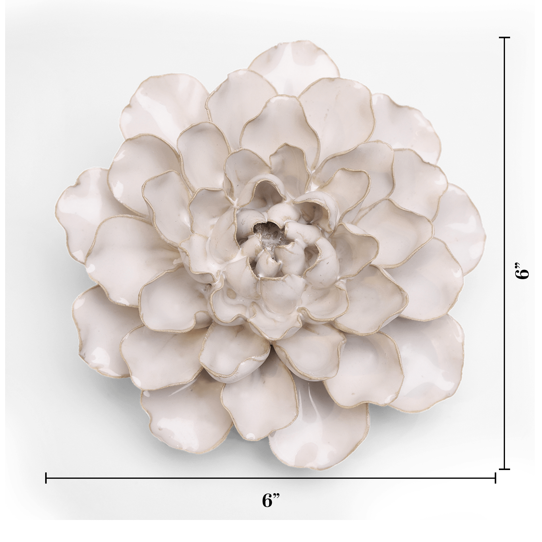 English Garden Ceramic Flower White Water Lily Wall Art - Chive Ceramics Studio - Ceramic Flowers - Chive US