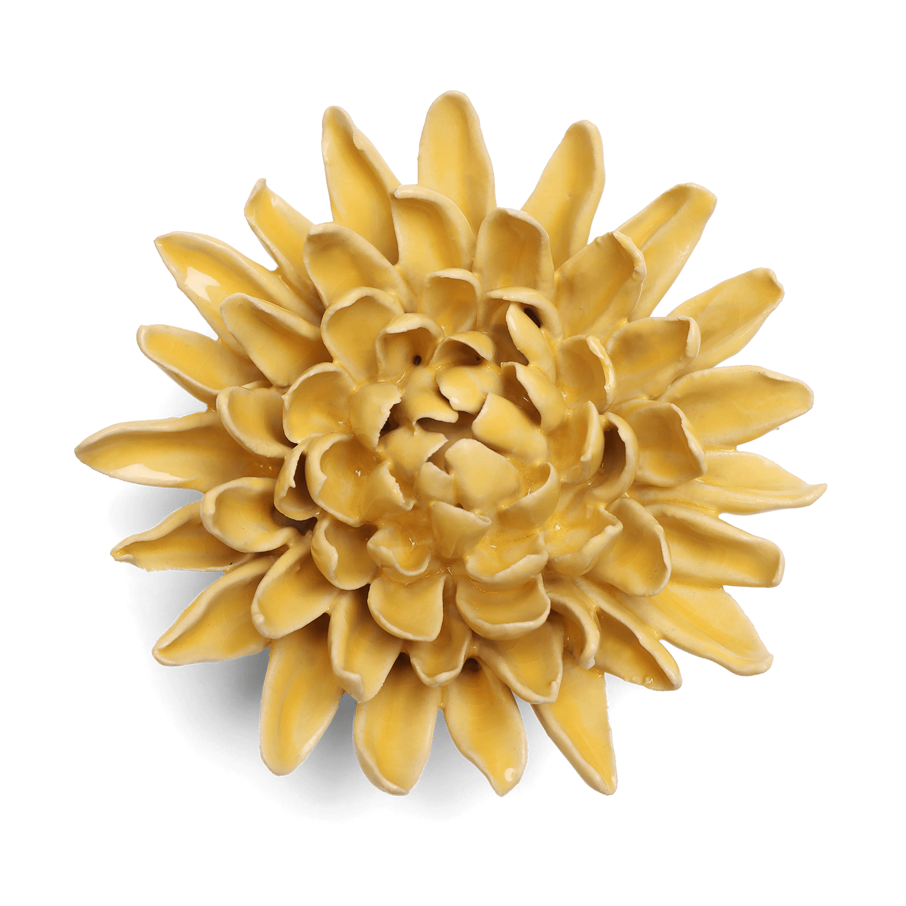 English Garden Ceramic Flower Yellow Chrysanthemum Wall Art - Chive Ceramics Studio - Ceramic Flowers - Chive US