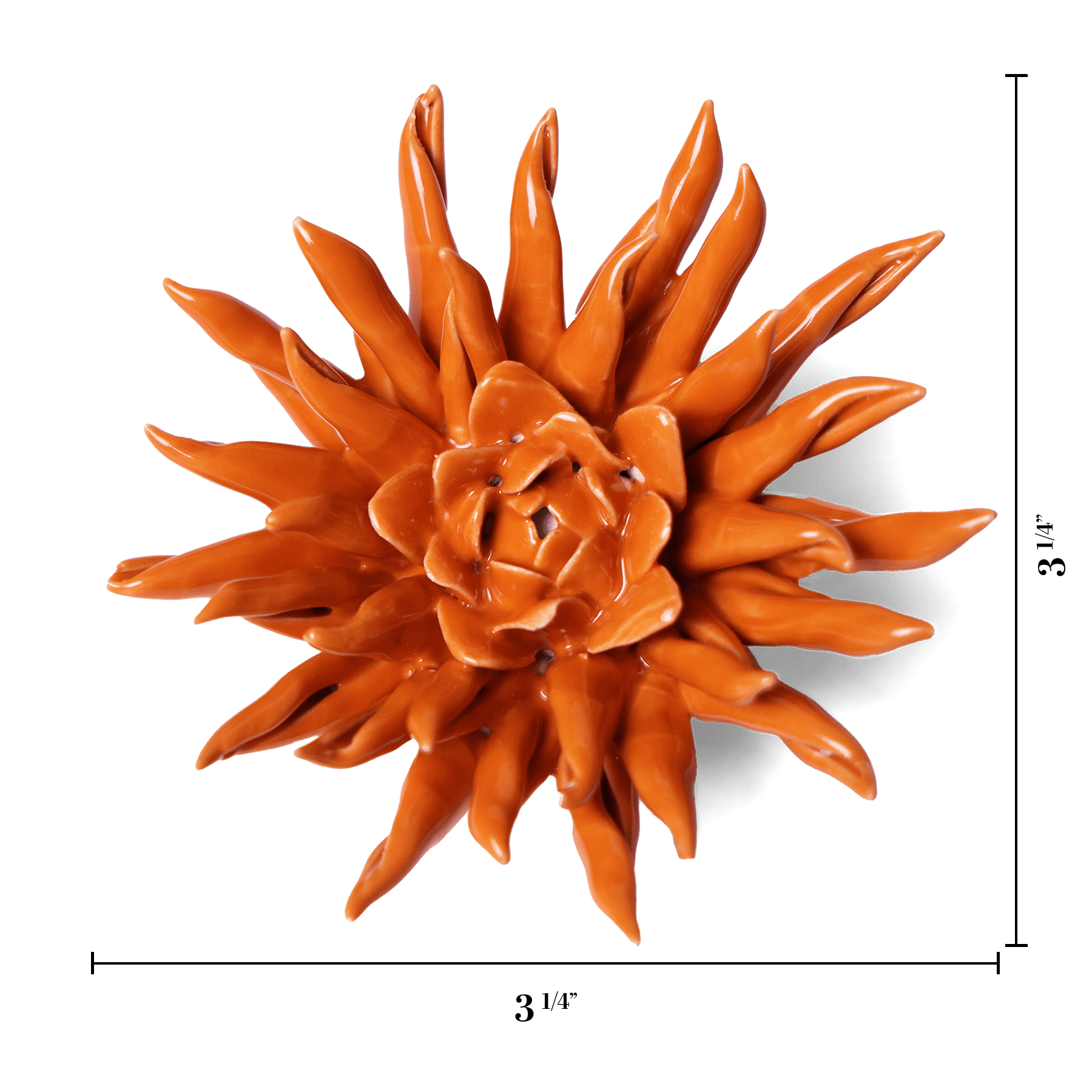 Ceramic Flower Wall Art Flower Orange 2 - Chive Ceramics Studio - Ceramic Flowers - Chive US