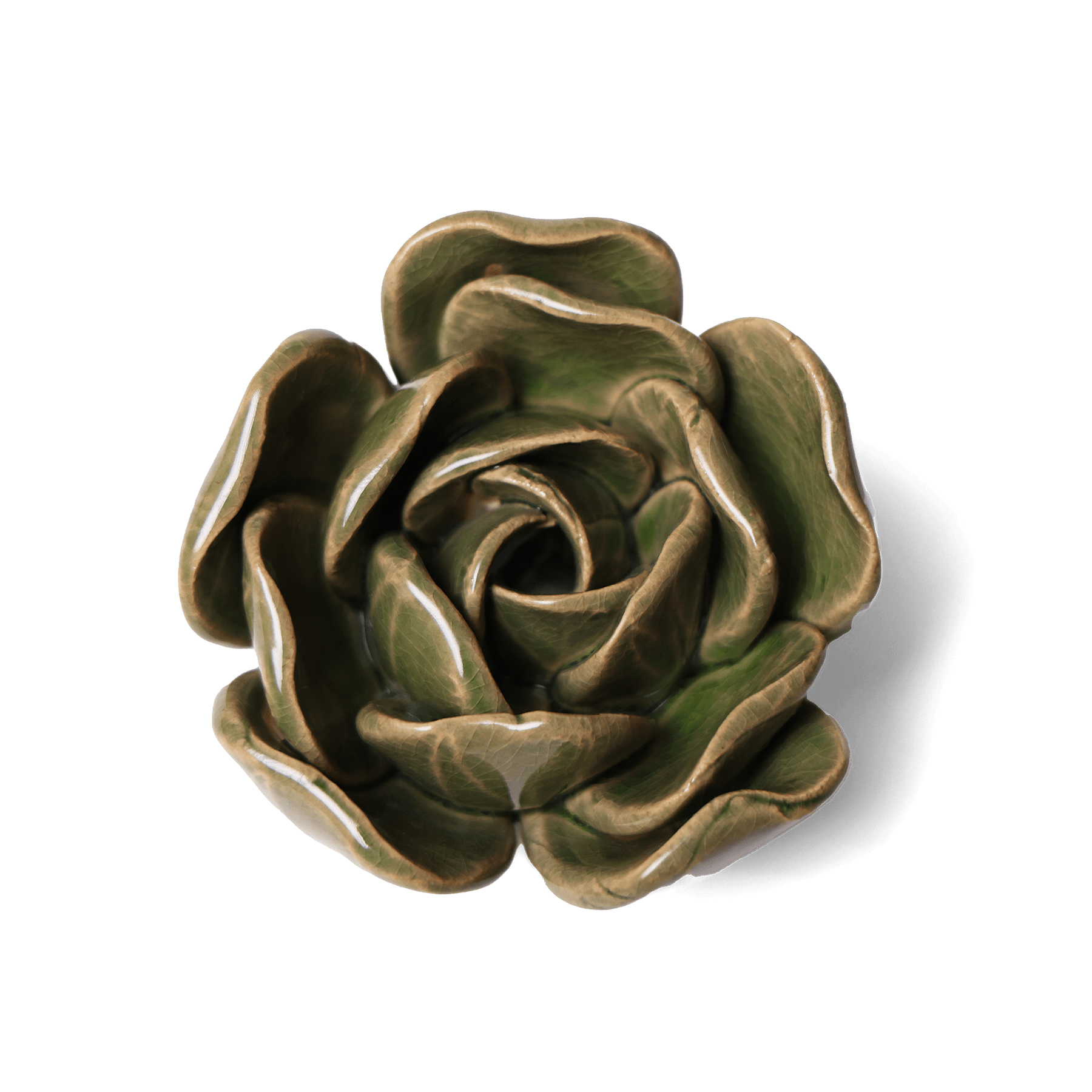 Ceramic Flower Tabletop Art Green Rose 4 - Chive Ceramics Studio - Ceramic Flowers - Chive US