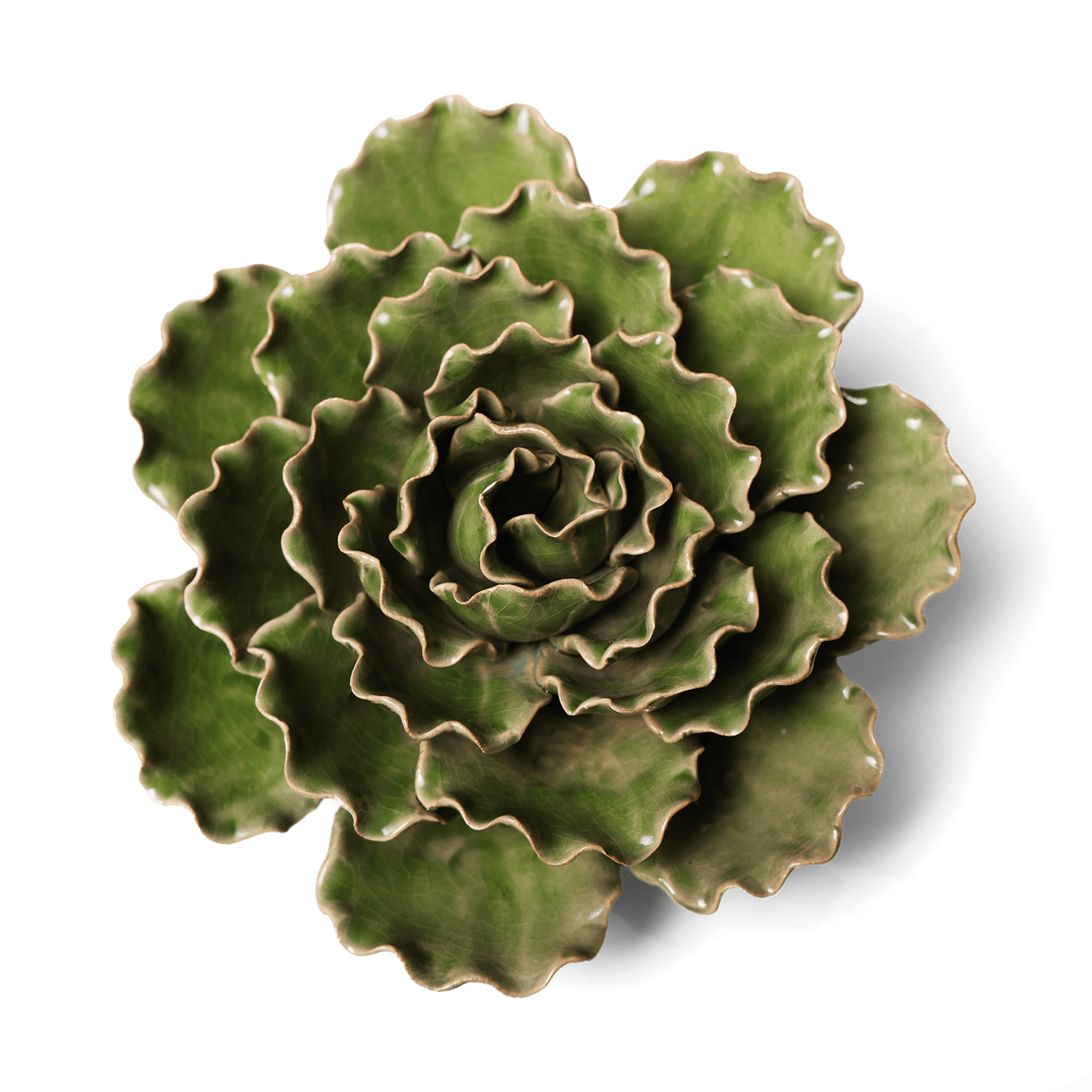 Ceramic Flower Wall Art Lettuce Green XL 5 - Chive Ceramics Studio - Ceramic Flowers - Chive US