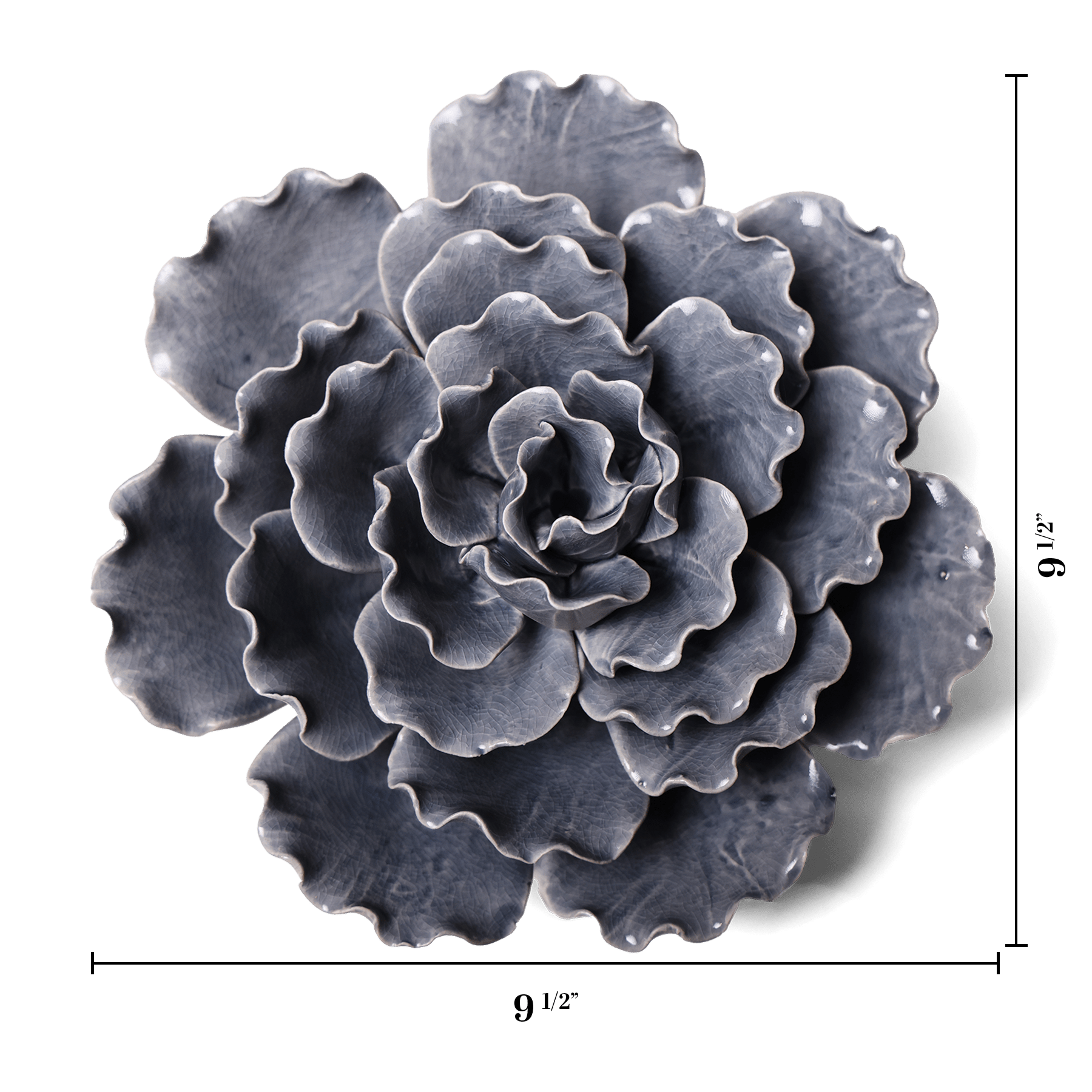 Ceramic Flower Wall Art Lettuce Grey XL 5 - Chive Ceramics Studio - Ceramic Flowers - Chive US