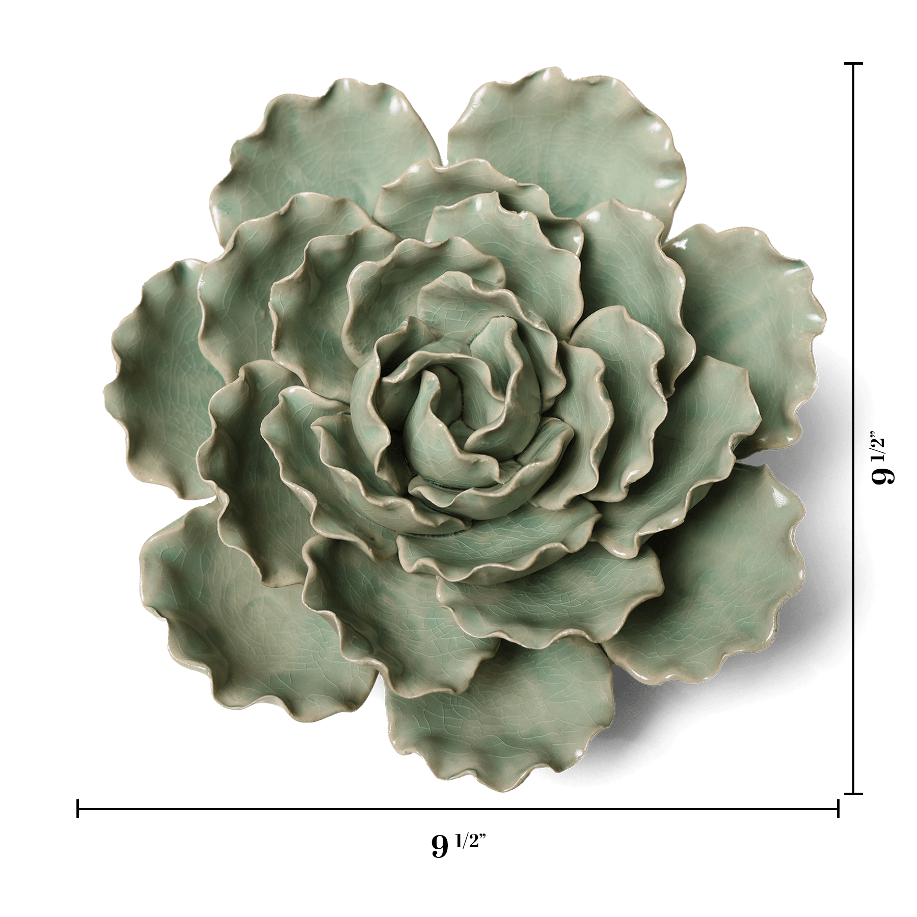 Ceramic Flower Wall Art Lettuce Mint XL 5 - Chive Ceramics Studio - Ceramic Flowers - Chive US