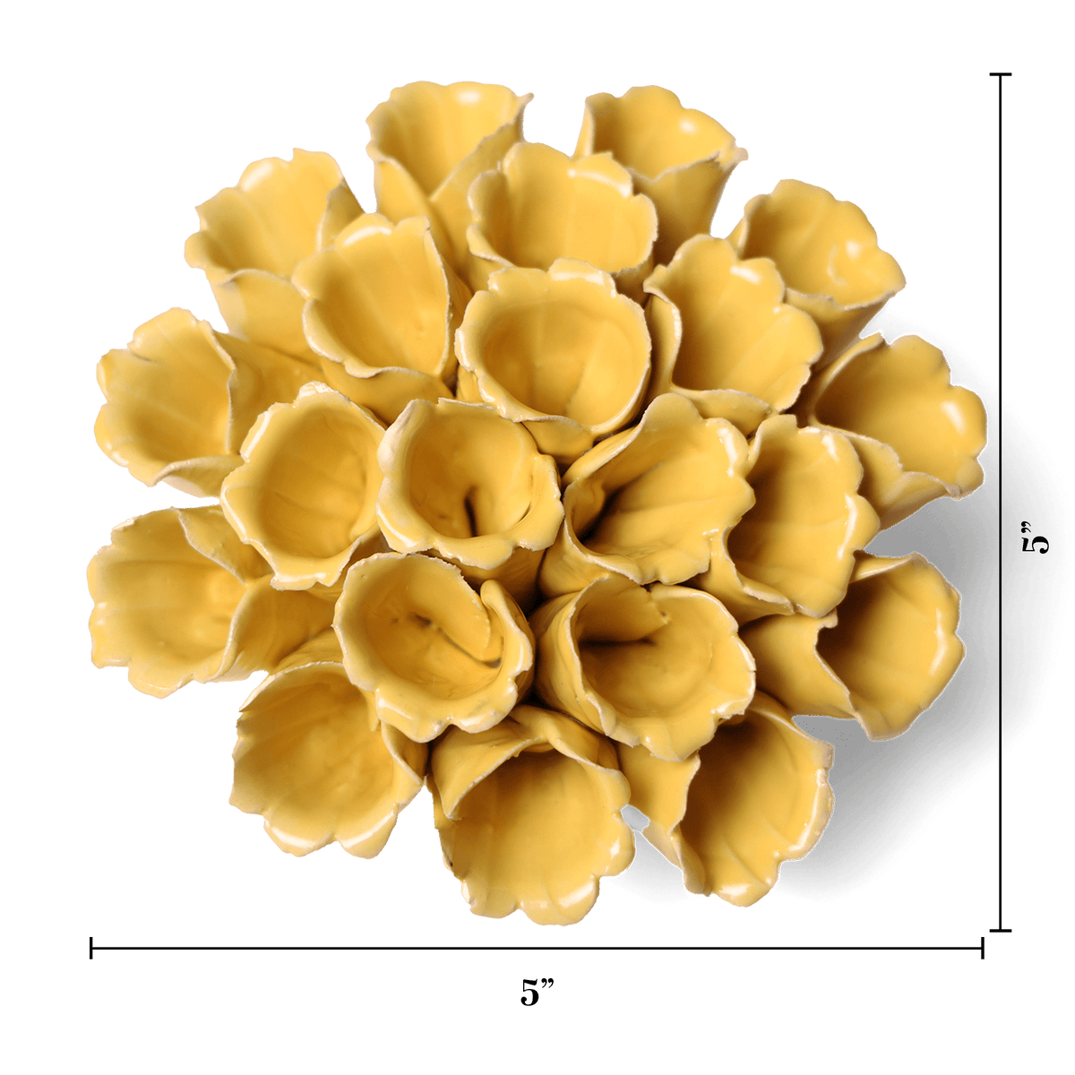 フラワー　サンプル×20 Yellow Polyp Ceramic Wall Flower | Classic | Chive