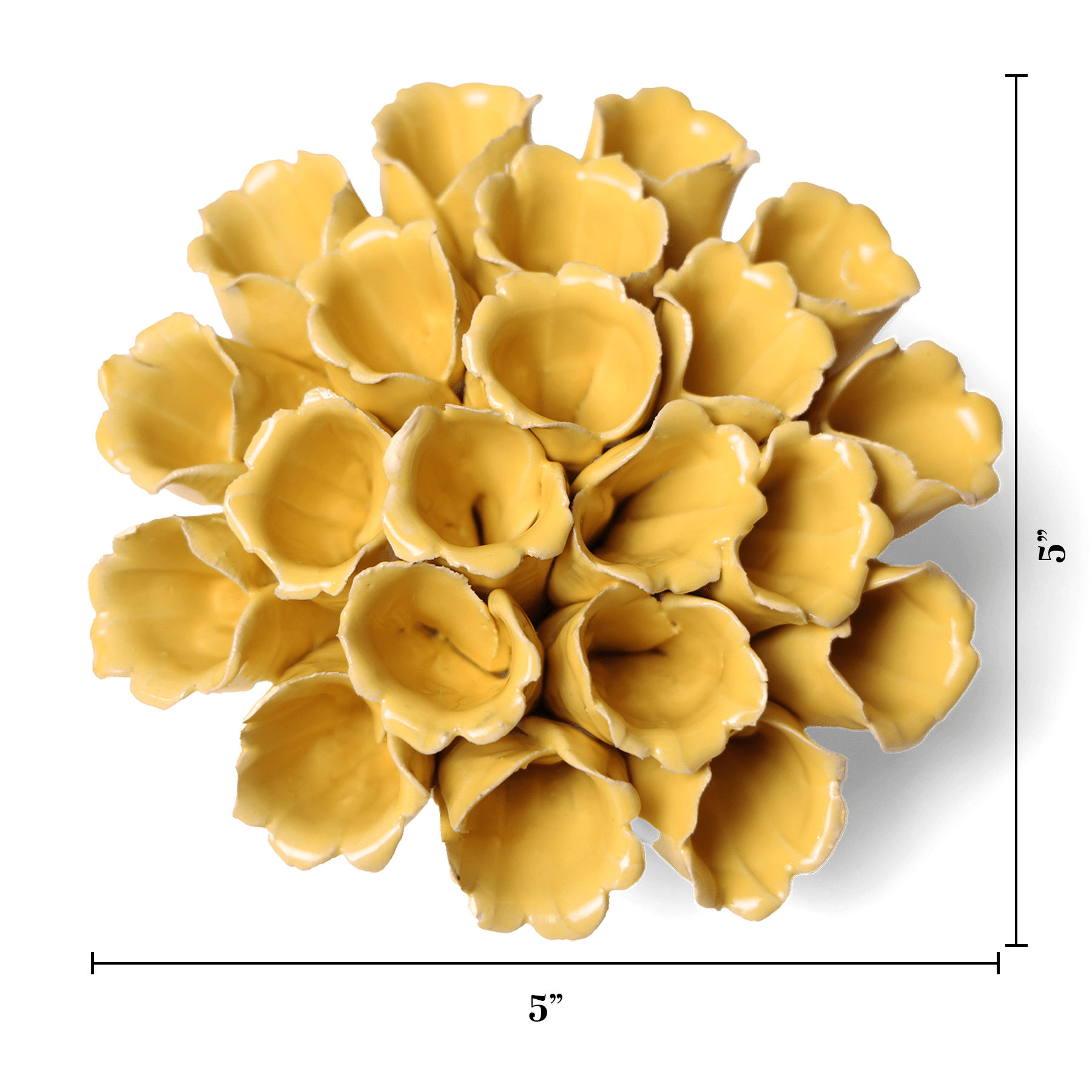 Ceramic Flower Wall Art Polyp Yellow Medium - Chive Ceramics Studio - Ceramic Flowers - Chive US