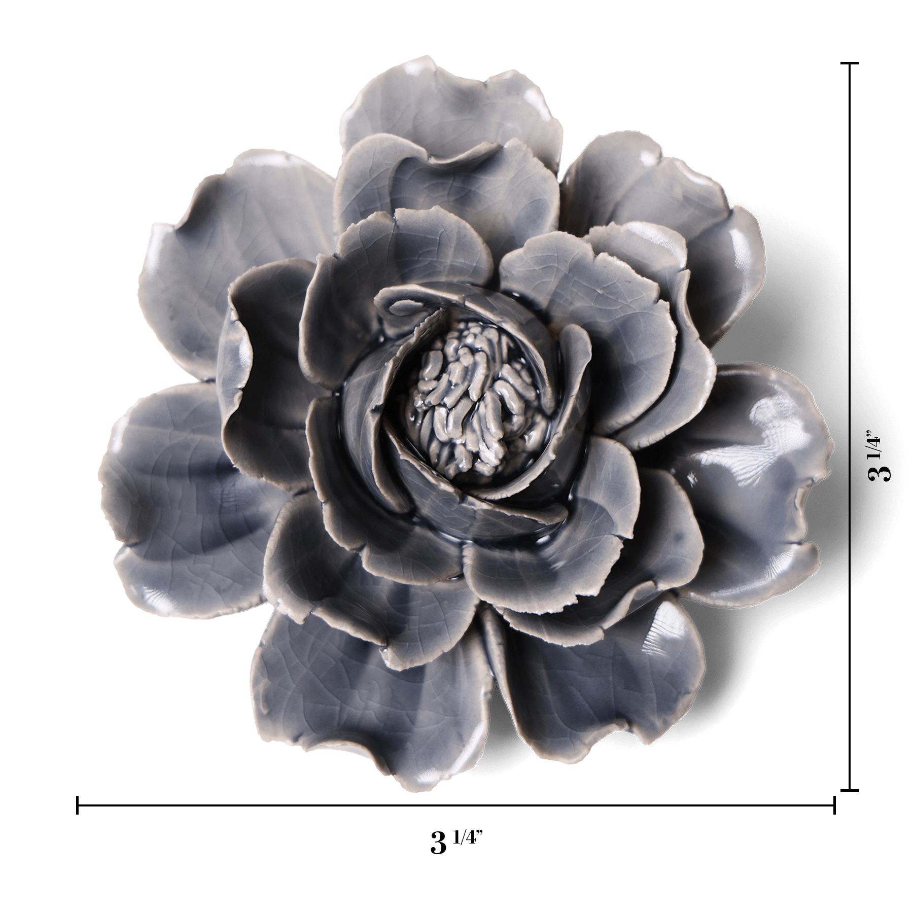 Ceramic Flower Wall Art Rose Grey 6 - Chive Ceramics Studio - Ceramic Flowers - Chive US