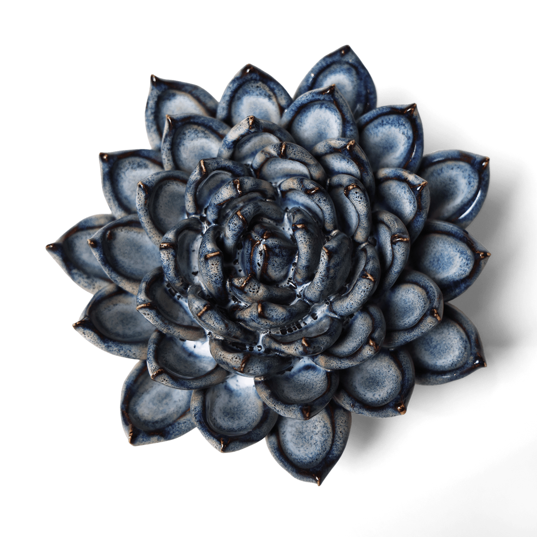 Ceramic Flower Wall Art Succulent Blue 6 - Chive Ceramics Studio - Ceramic Flowers - Chive US