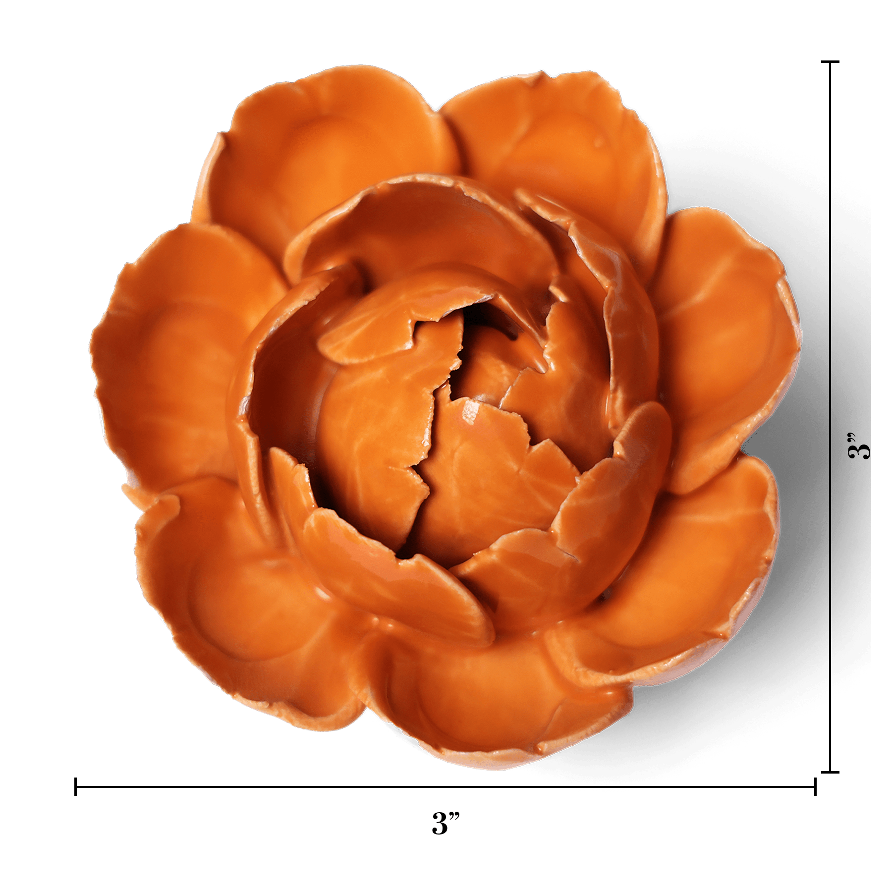 Ceramic Flower Wall Art Peony Orange 6 - Chive Ceramics Studio - Ceramic Flowers - Chive US