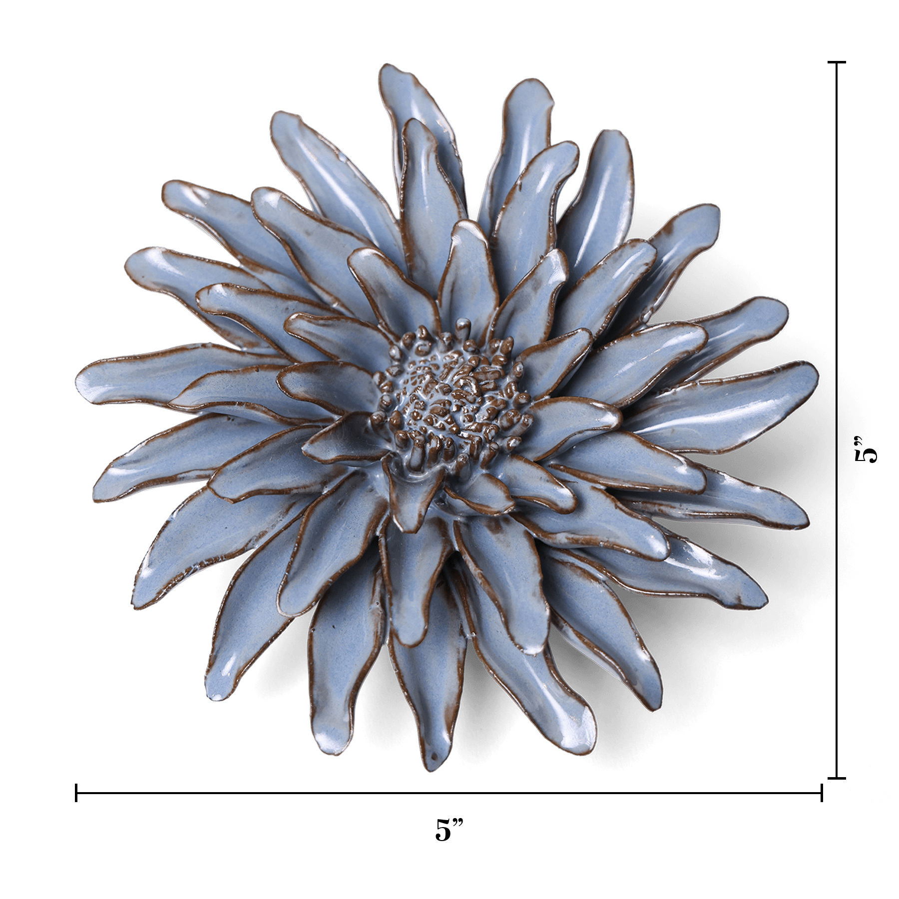 Japan Ceramic Flower Wall Art Grey Gerbera Daisy - Chive Ceramics Studio - Ceramic Flowers - Chive US