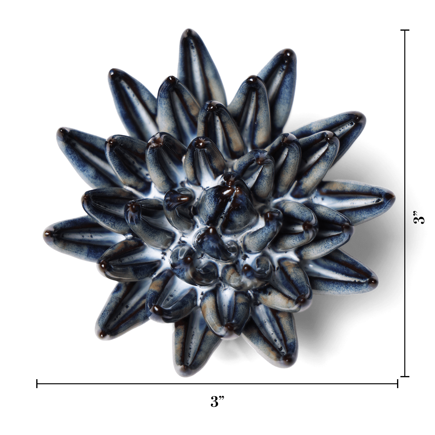 Japan Ceramic Flower Wall Art Black Cactus Flower - Chive Ceramics Studio - Ceramic Flowers - Chive US