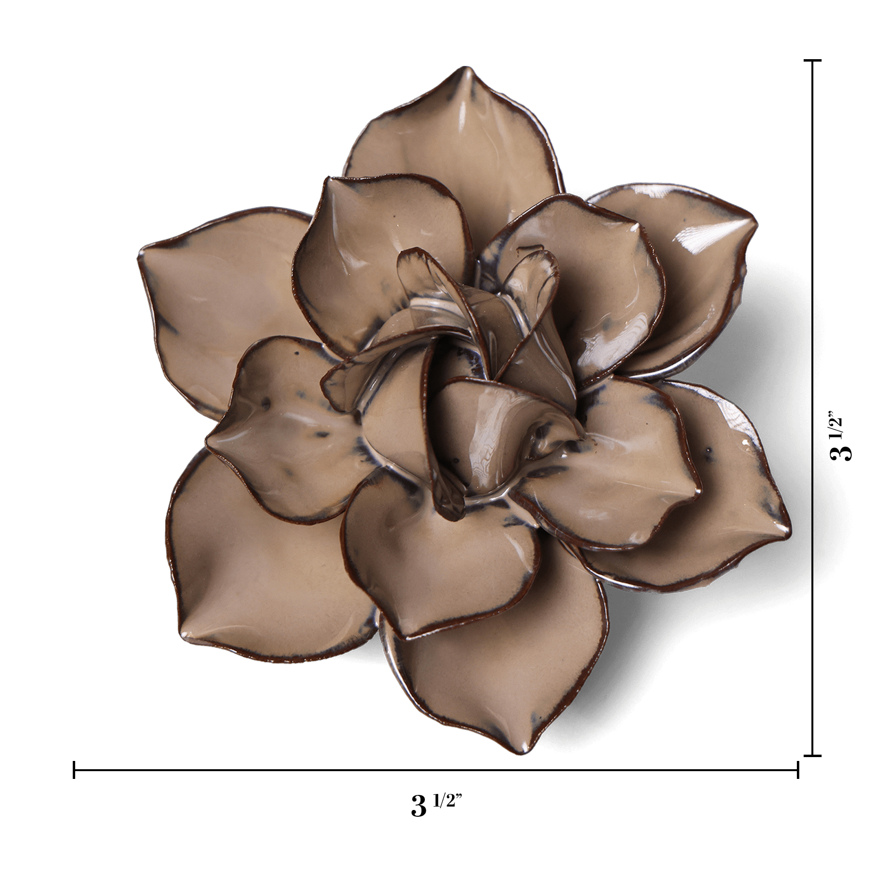 Japan Ceramic Flower Wall Art Brown Cactus Flower - Chive Ceramics Studio - Ceramic Flowers - Chive US