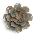 Japan Ceramic Flower Wall Art Green Grey Hibiscus - Chive Ceramics Studio - Ceramic Flowers - Chive US