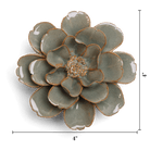 Japan Ceramic Flower Wall Art Green Grey Hibiscus - Chive Ceramics Studio - Ceramic Flowers - Chive US