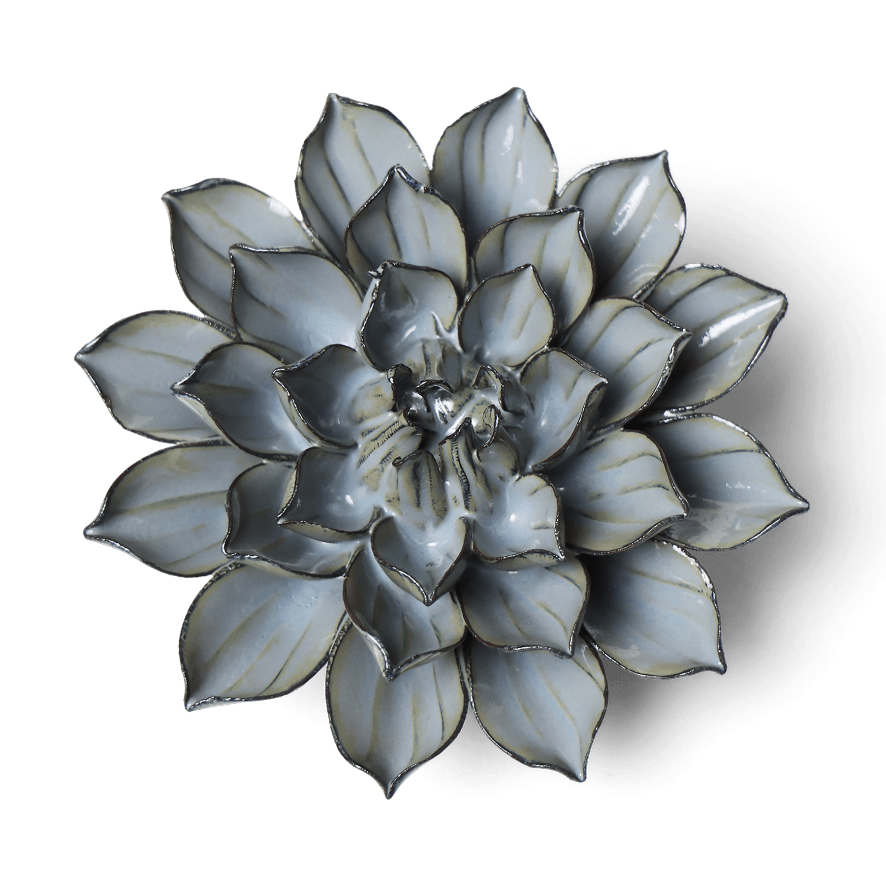 Japan Ceramic Flower Wall Art Aqua Black Daisy - Chive Ceramics Studio - Ceramic Flowers - Chive US