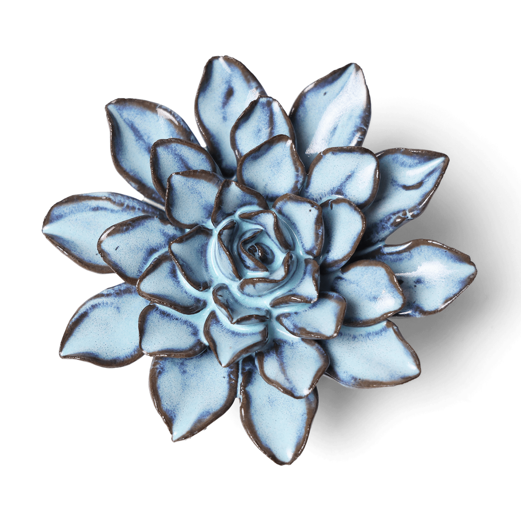 Japan Ceramic Flower Wall Art Blue Brown Aster - Chive Ceramics Studio - Ceramic Flowers - Chive US