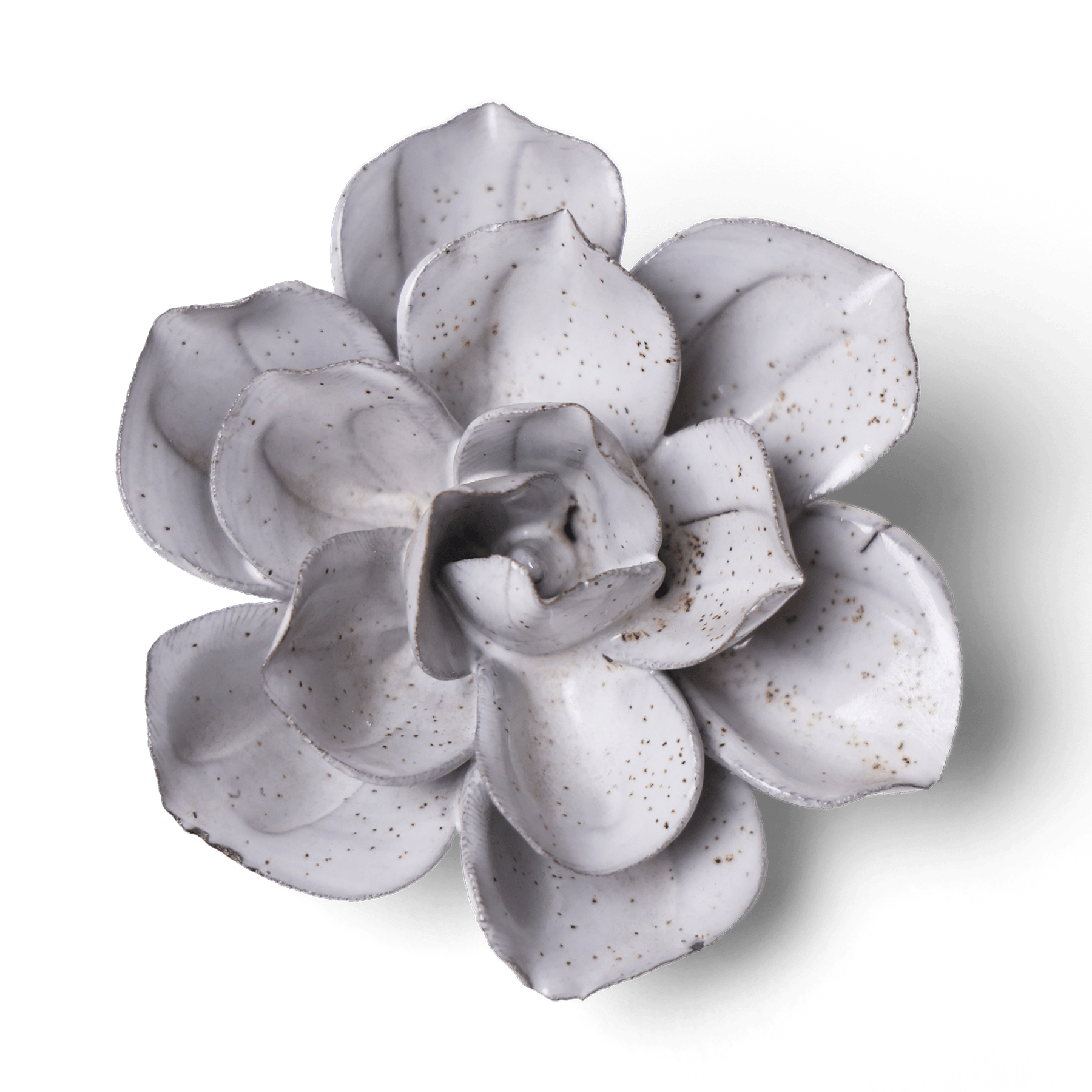 Japan Ceramic Flower Wall Art White Speckle Gardenia - Chive Ceramics Studio - Ceramic Flowers - Chive US