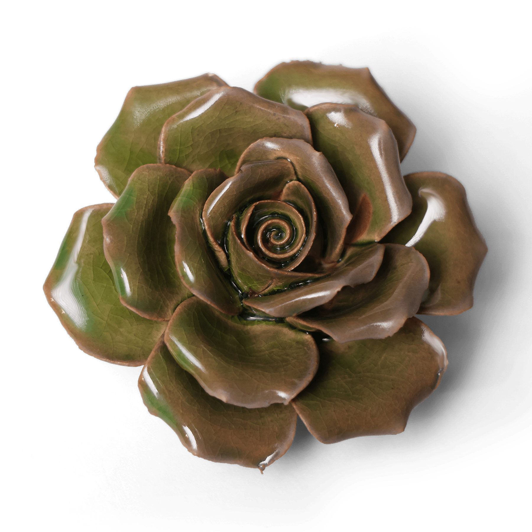 Ceramic Flower Wall Art Rose Green 9 - Chive Ceramics Studio - Ceramic Flowers - Chive US