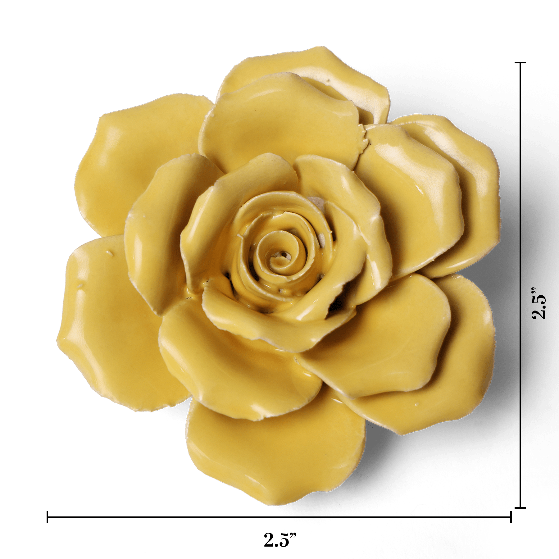 Ceramic Flower Wall Art Rose Yellow 9 - Chive Ceramics Studio - Ceramic Flowers - Chive US