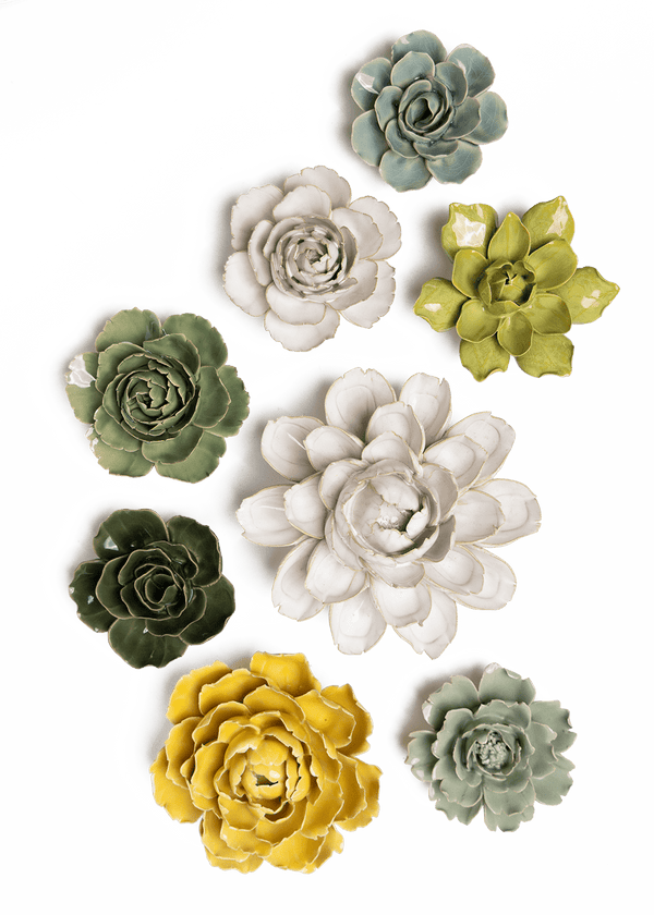 Hidcote Garden - 7 Piece Set - Chive Ceramics Studio - Ceramic Flower Sets - Chive Ceramics Studio