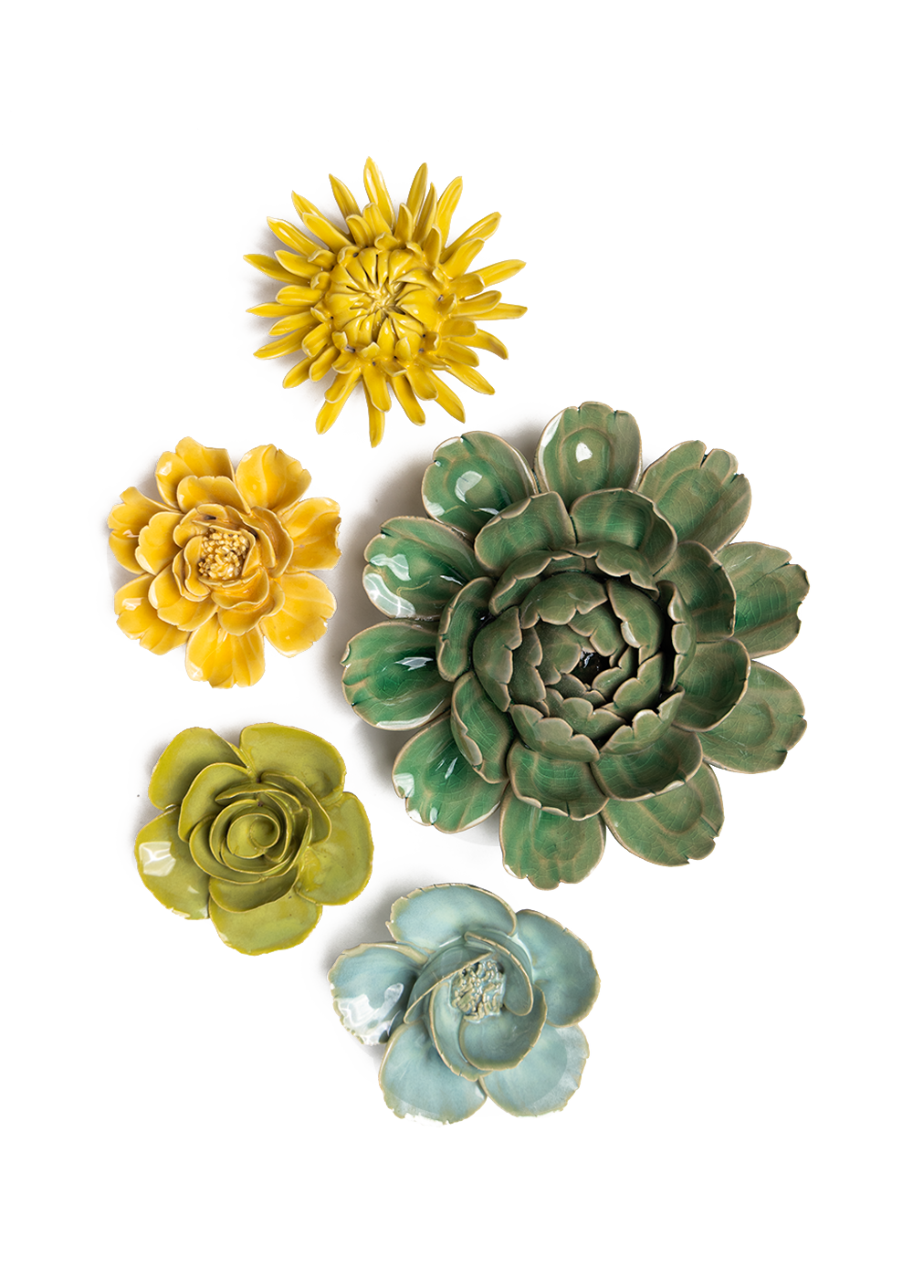 Sissinghurst Garden - 5 Piece Set - Chive Ceramics Studio - Ceramic Flower Sets - Chive Ceramics Studio