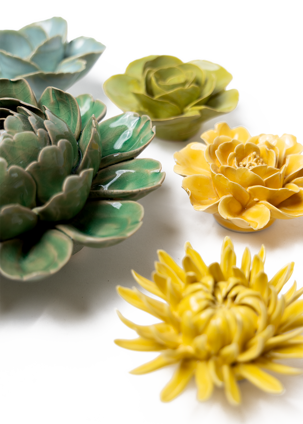 Sissinghurst Garden - 5 Piece Set - Chive Ceramics Studio - Ceramic Flower Sets - Chive Ceramics Studio