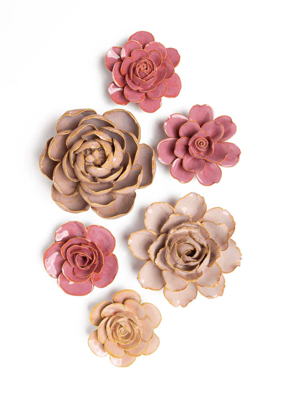 Gerberoy - 6 Piece Set - Chive Ceramics Studio - Ceramic Flower Sets - Chive Ceramics Studio