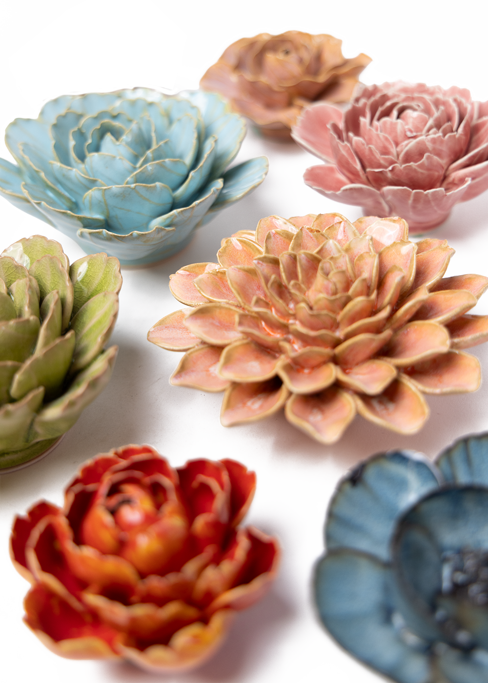 Villandry Gardens - 7 Piece Set - Chive Ceramics Studio - Ceramic Flower Sets - Chive Ceramics Studio