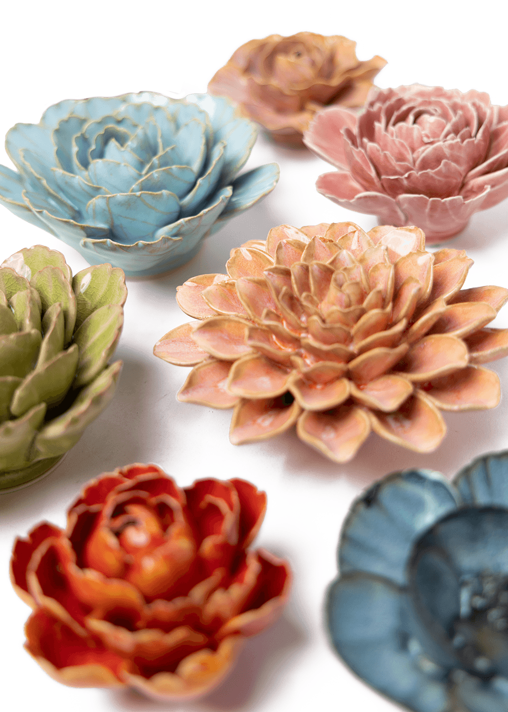 Villandry Gardens - 7 Piece Set - Chive Ceramics Studio - Ceramic Flower Sets - Chive Ceramics Studio