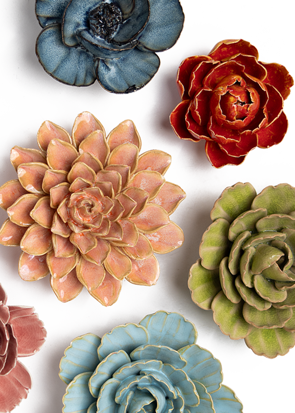 Villandry Gardens - 7 Piece Set - Chive Ceramics Studio - Ceramic Flower Sets - Chive Ceramics Studio