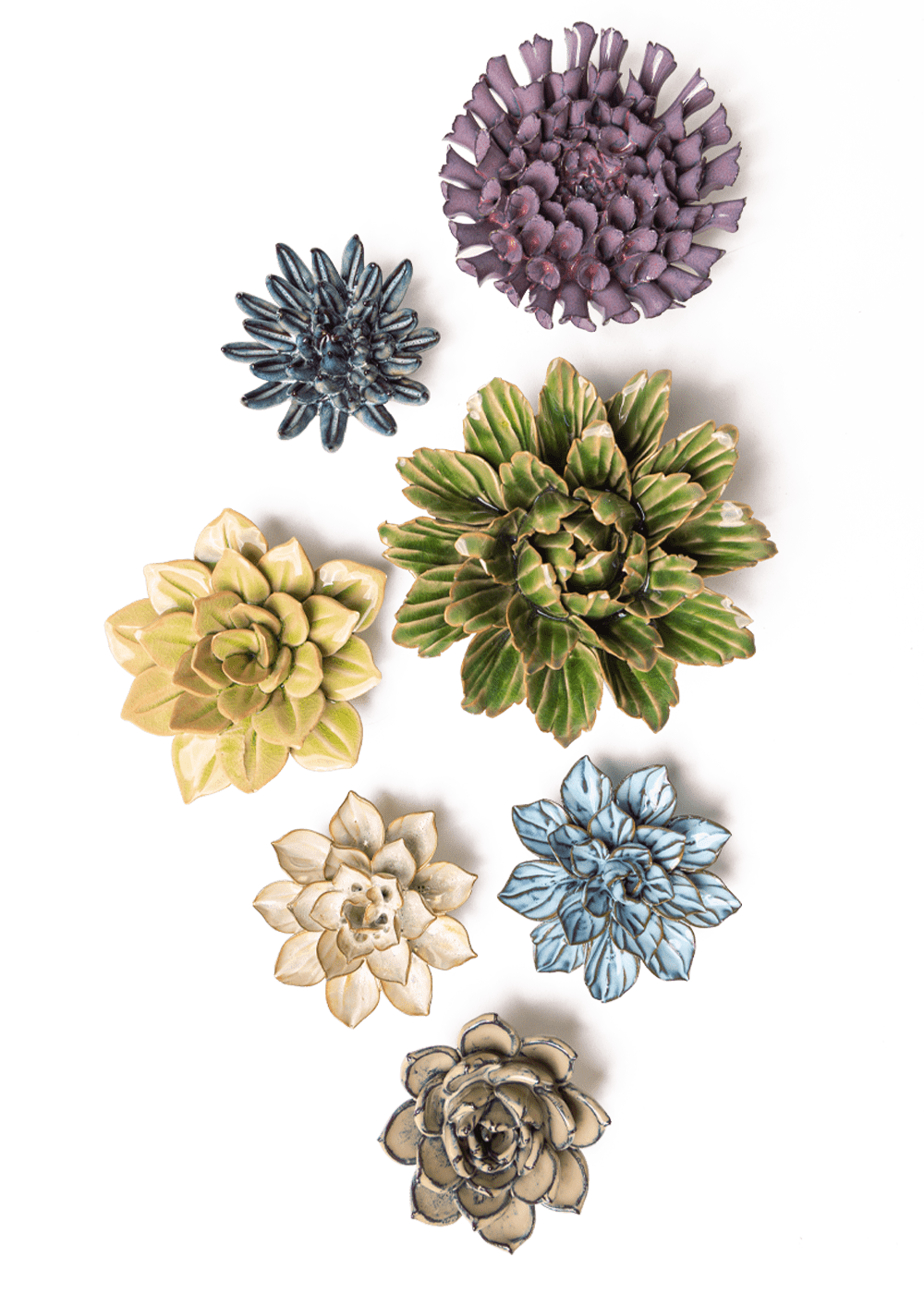 Hitachi Park - 7 Piece Set - Chive Ceramics Studio - Ceramic Flower Sets - Chive Ceramics Studio