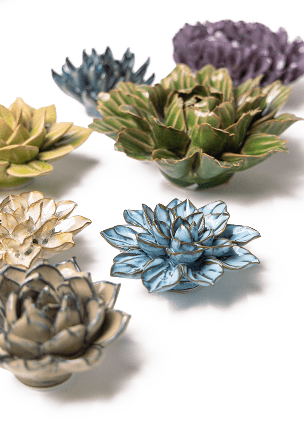 Hitachi Park - 7 Piece Set - Chive Ceramics Studio - Ceramic Flower Sets - Chive Ceramics Studio