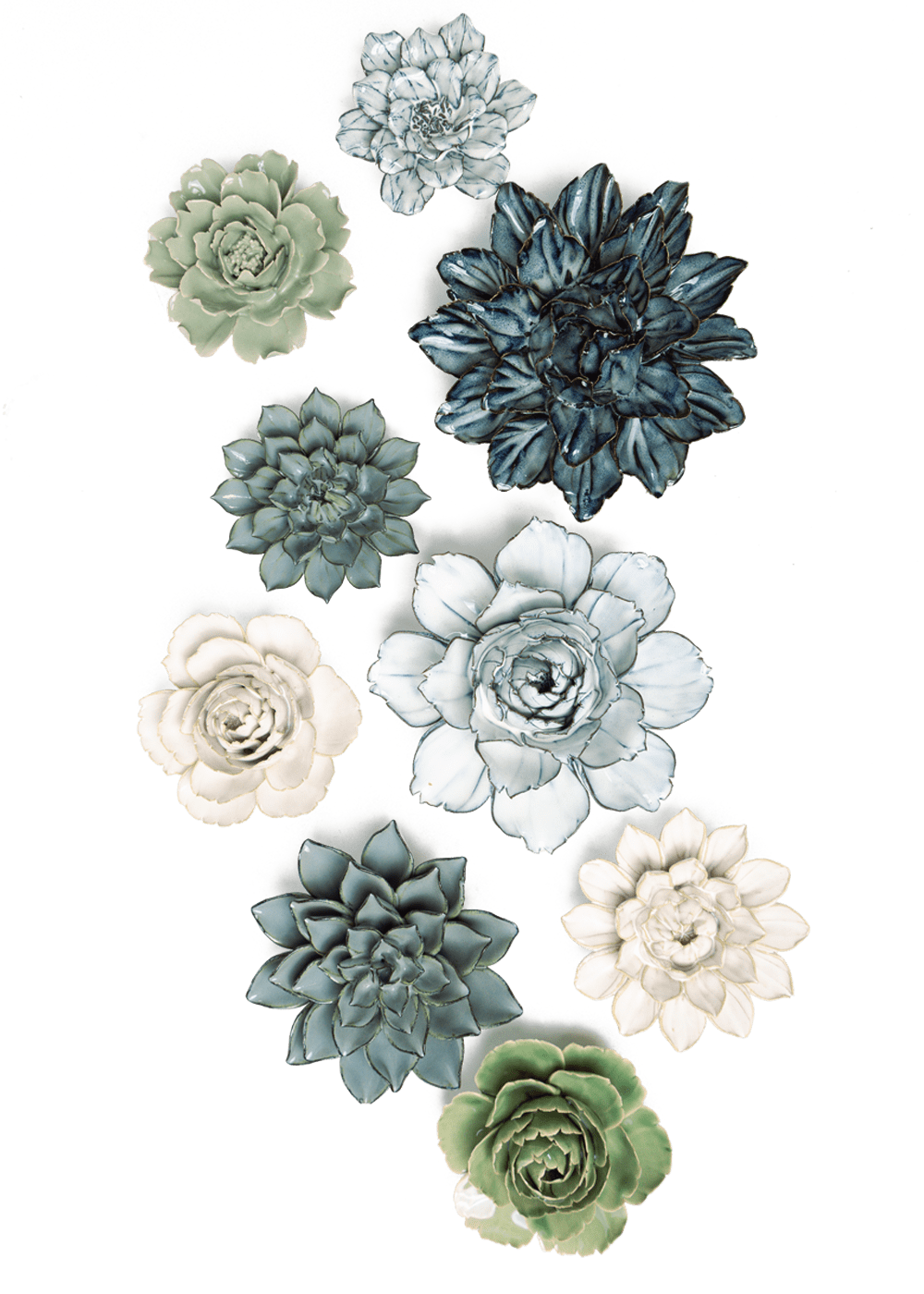 Prescott Park - 9 Piece Set - Chive Ceramics Studio - Ceramic Flower Sets - Chive Ceramics Studio