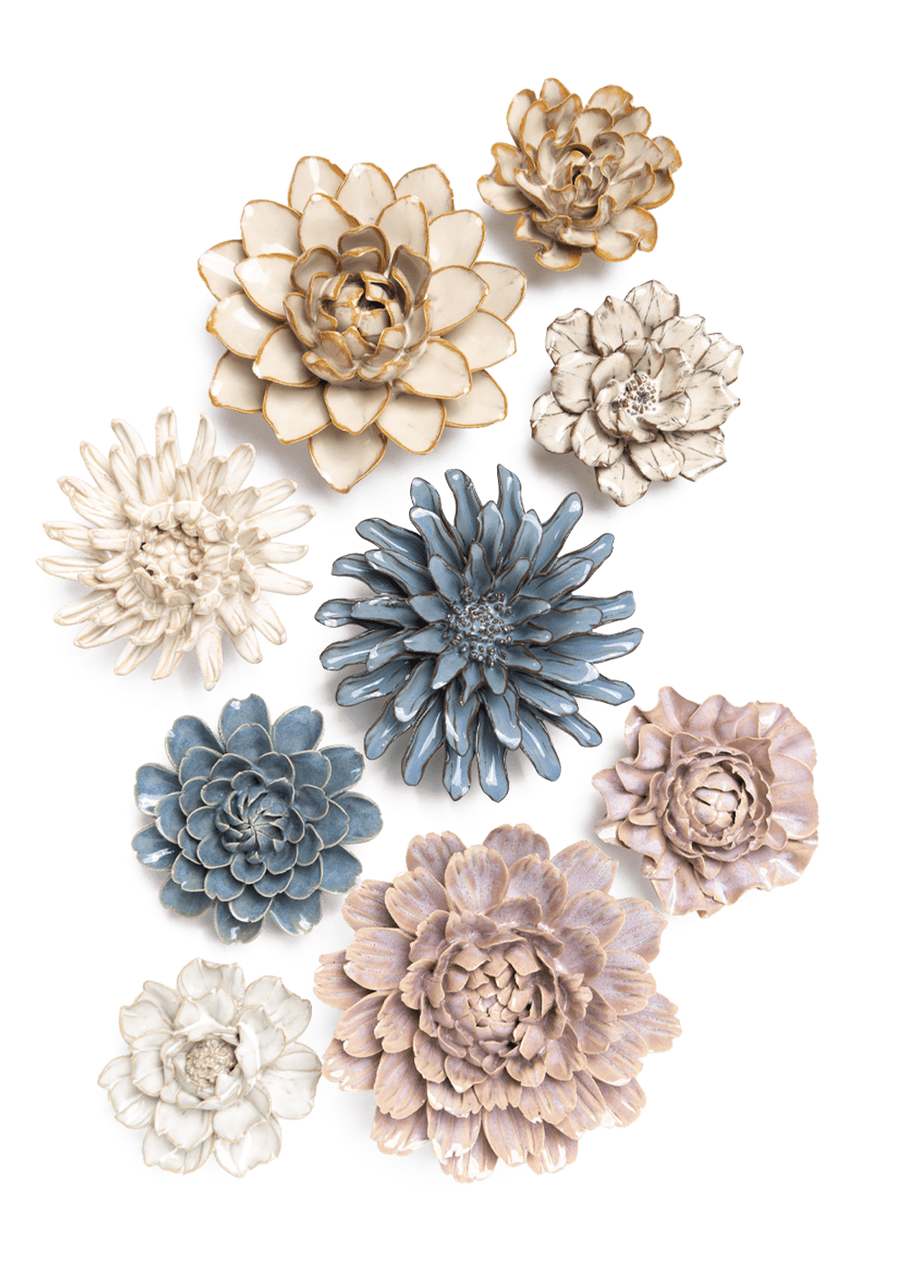 Fjord Bloom - 9 Piece Set - Chive Ceramics Studio - Ceramic Flower Sets - Chive Ceramics Studio