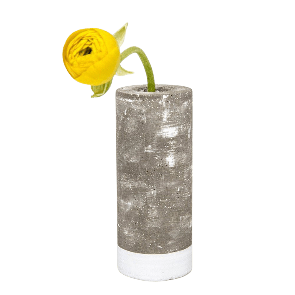 Cement Flower Vase Lined With Glass Tube - Chive Ceramics Studio - Vases - Chive US