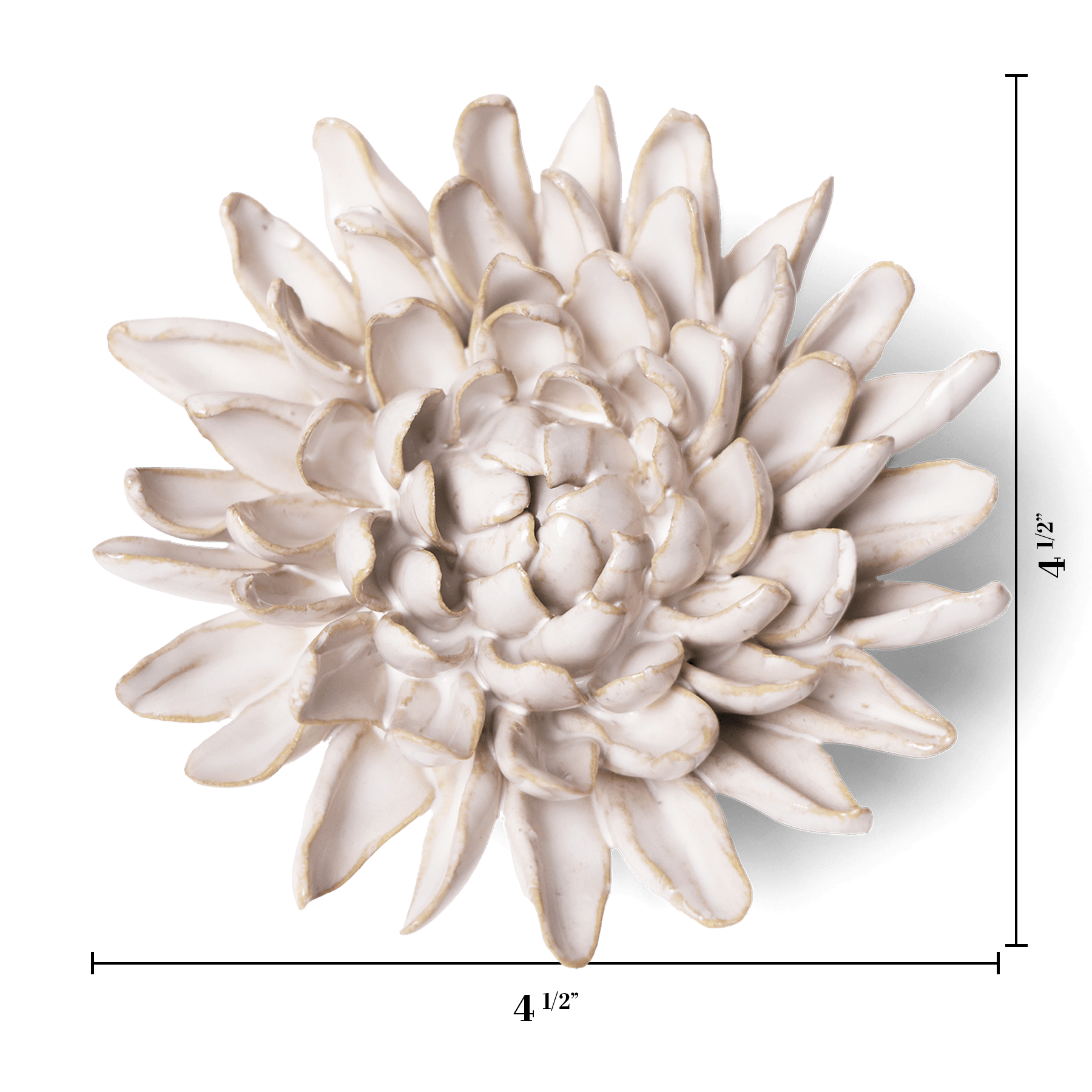 Coastal Ceramic Flower Ivory Chrysanthemum Wall Art - Chive Ceramics Studio - Ceramic Flowers - Chive US