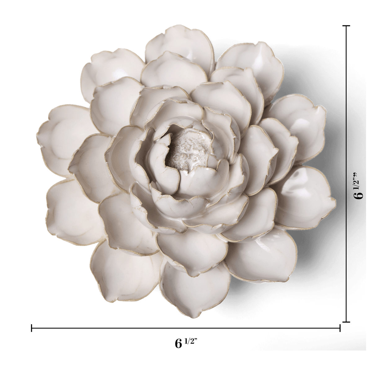 Ivory Empire Cabbage Flower Ceramic Wall Flower | Chive