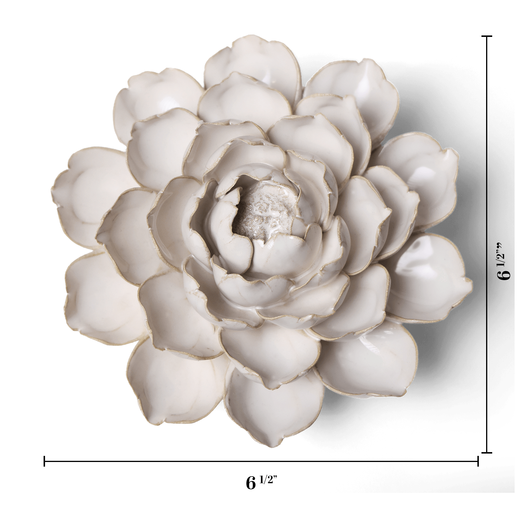 Coastal Ceramic Flower Ivory Cabbage Flower Wall Art - Chive Ceramics Studio - Ceramic Flowers - Chive US