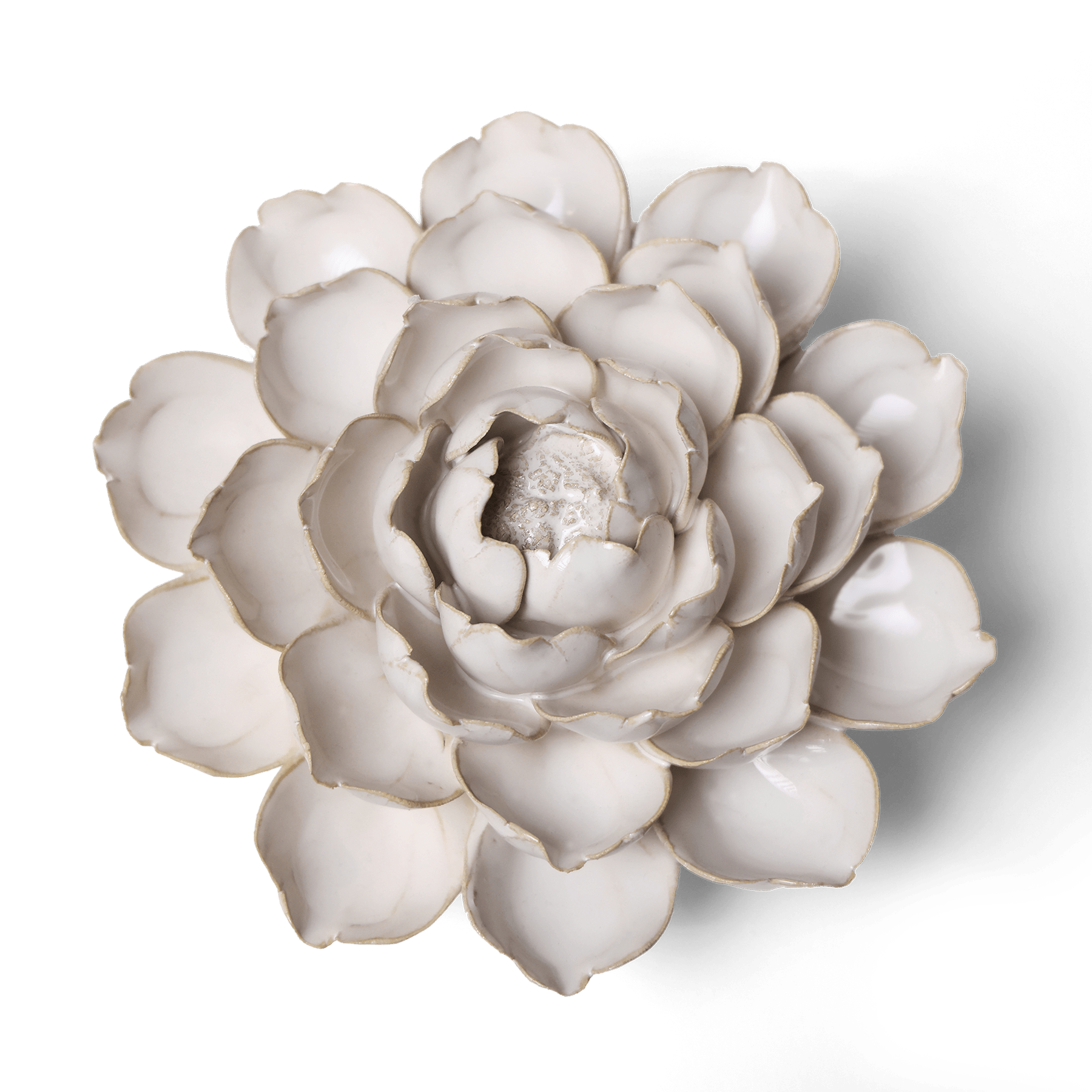 Coastal Ceramic Flower Ivory Cabbage Flower Wall Art - Chive Ceramics Studio - Ceramic Flowers - Chive US