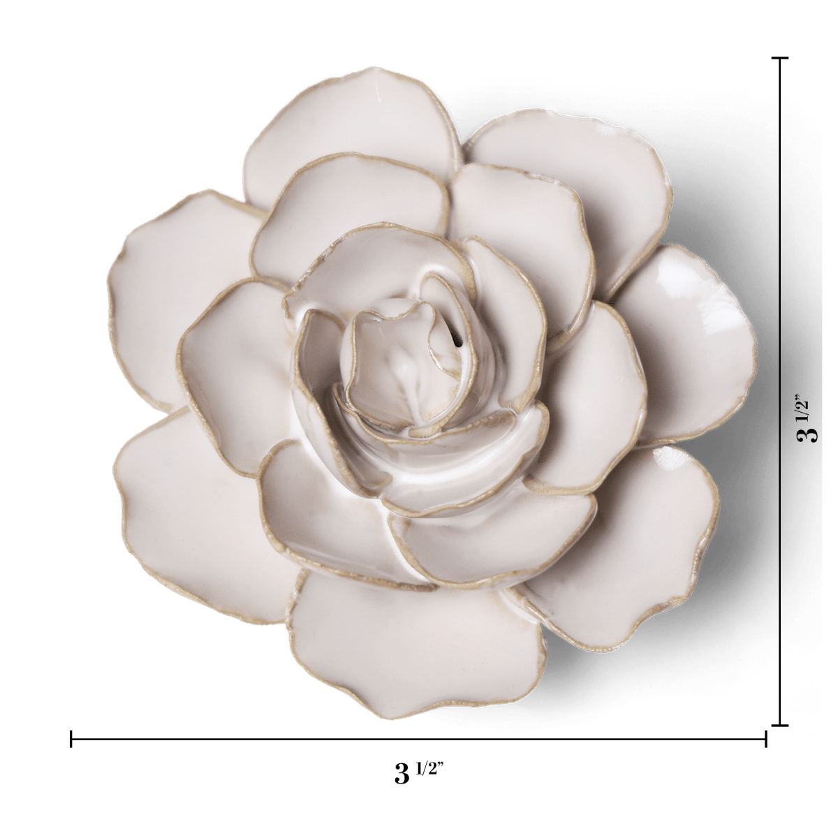 Ivory Amandine Ranunculus Ceramic Wall Flower | Chive