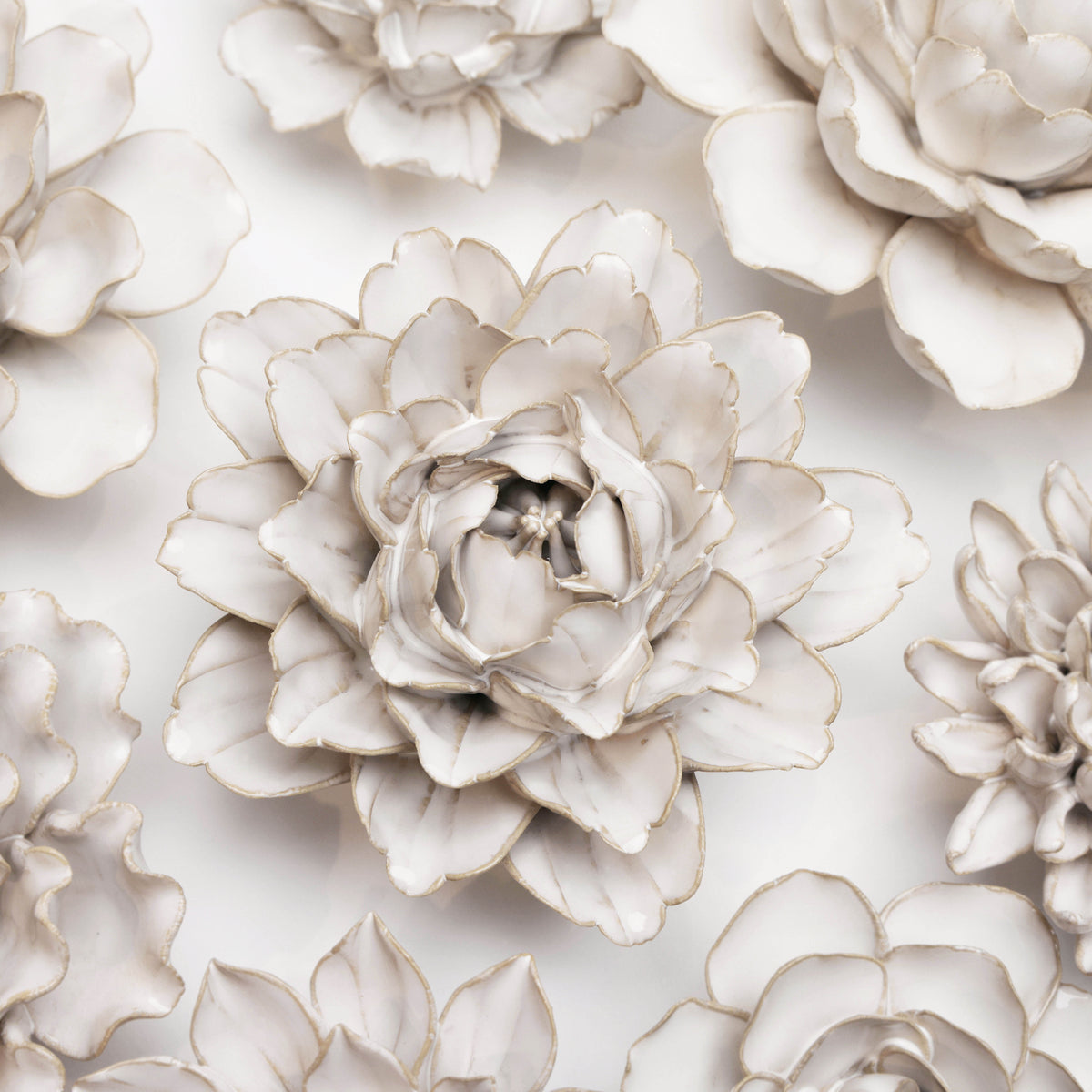 CO05 Ivory Comanche Peony - Chive Ceramics Studio - Ceramic Flowers - Chive Ceramics Studio