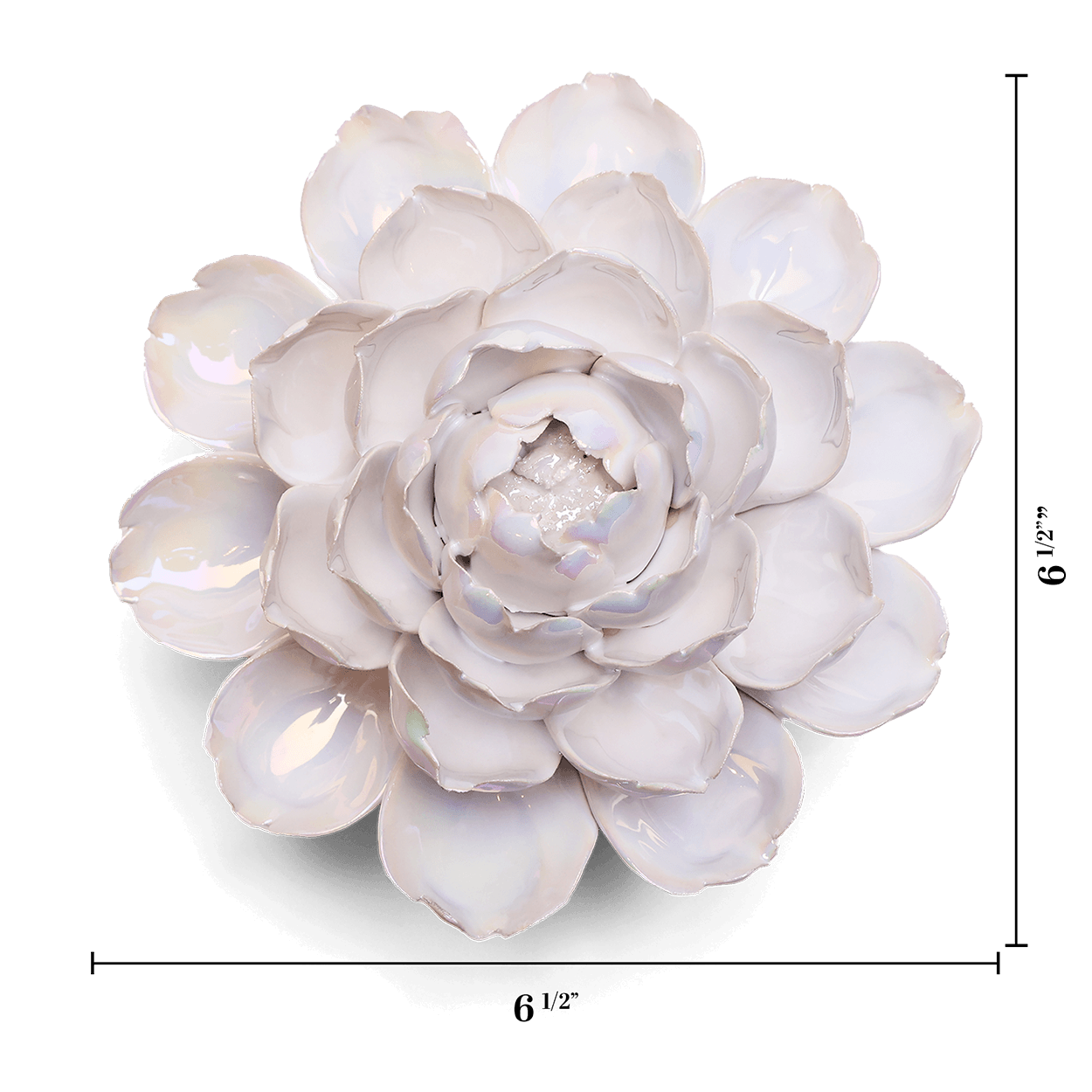 Size chart of Ceramic Flower Wall Art Pearl Mofo Flower - Chive Ceramics Studio - Ceramic Flowers - Chive US
