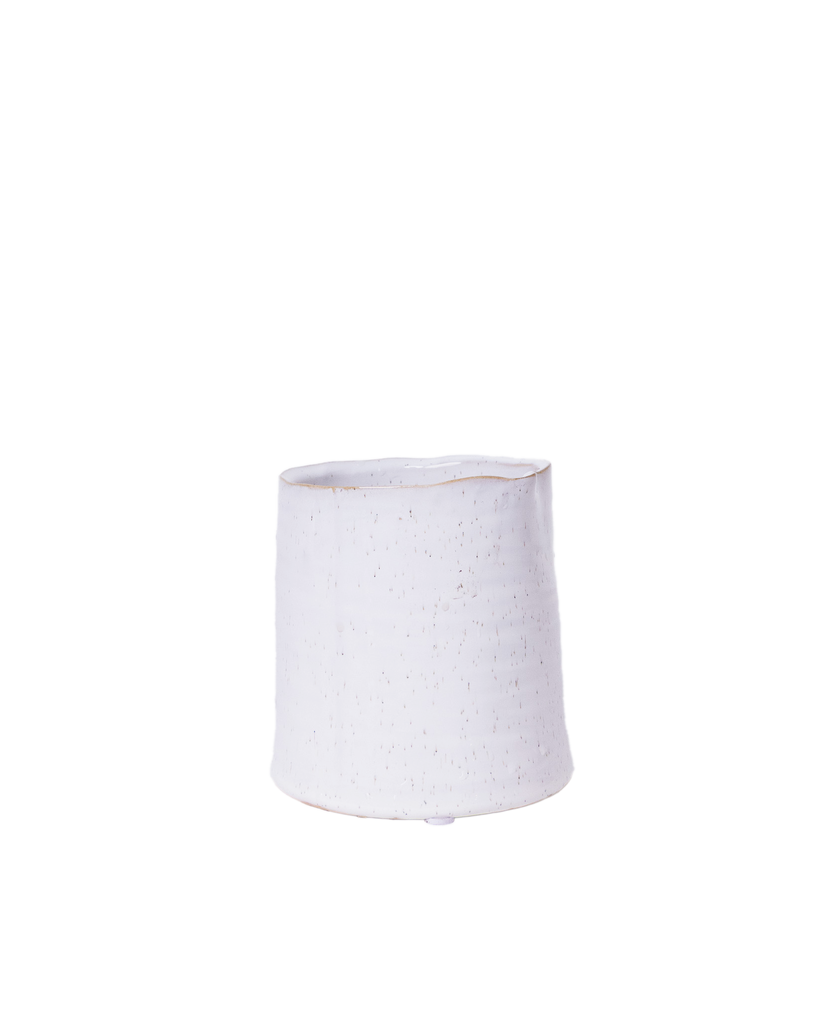 White speckled Ceramic Planter Pot - Channa - handmade by Chive Studio Toronto