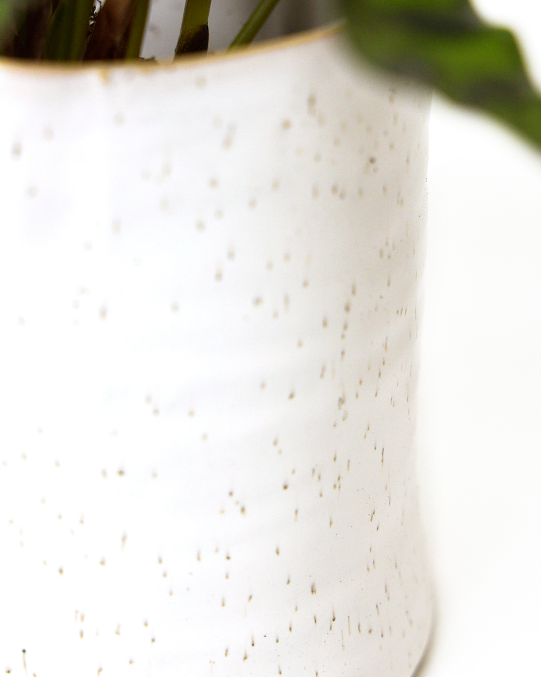 White speckled Ceramic Planter Pot - Channa - handmade by Chive Studio Toronto