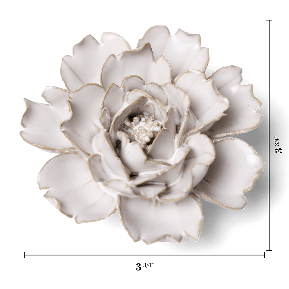 Coastal Ceramic Flower Ivory Rose Wall Art - Chive Ceramics Studio - Ceramic Flowers - Chive US